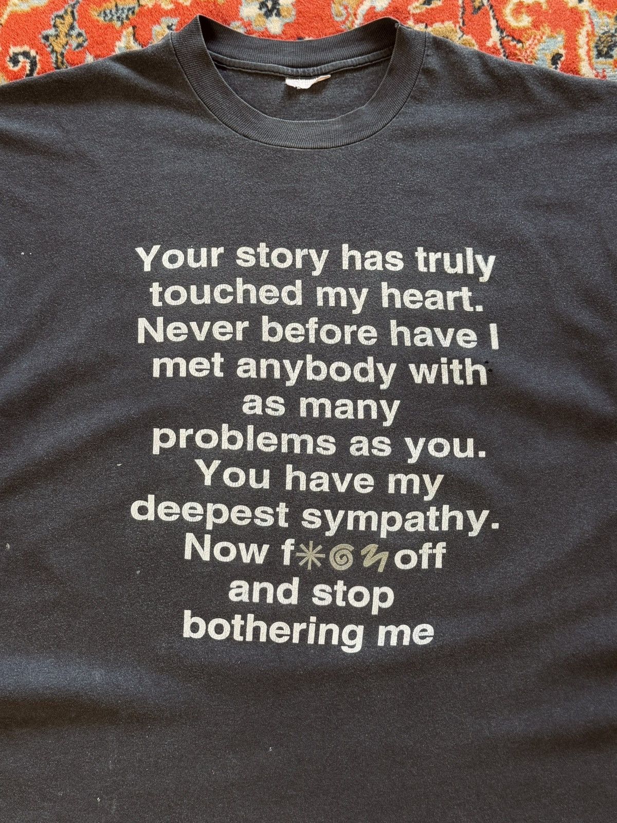 Vintage Vintage 90s Fuck Off Poem Faded T-Shirt Tee Size US XL / EU 56 / 4 - 7 Thumbnail