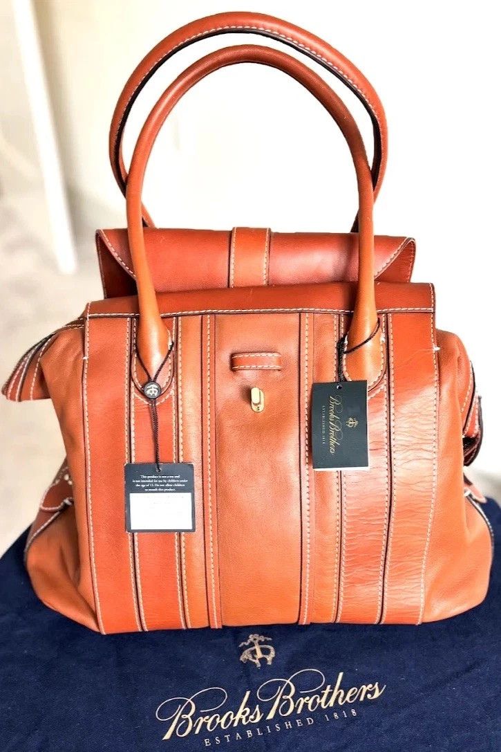Brooks Brothers Brooks Brothers Rich Cognac Leather Doctor Bag Satchel NWT Size ONE SIZE - 9 Thumbnail