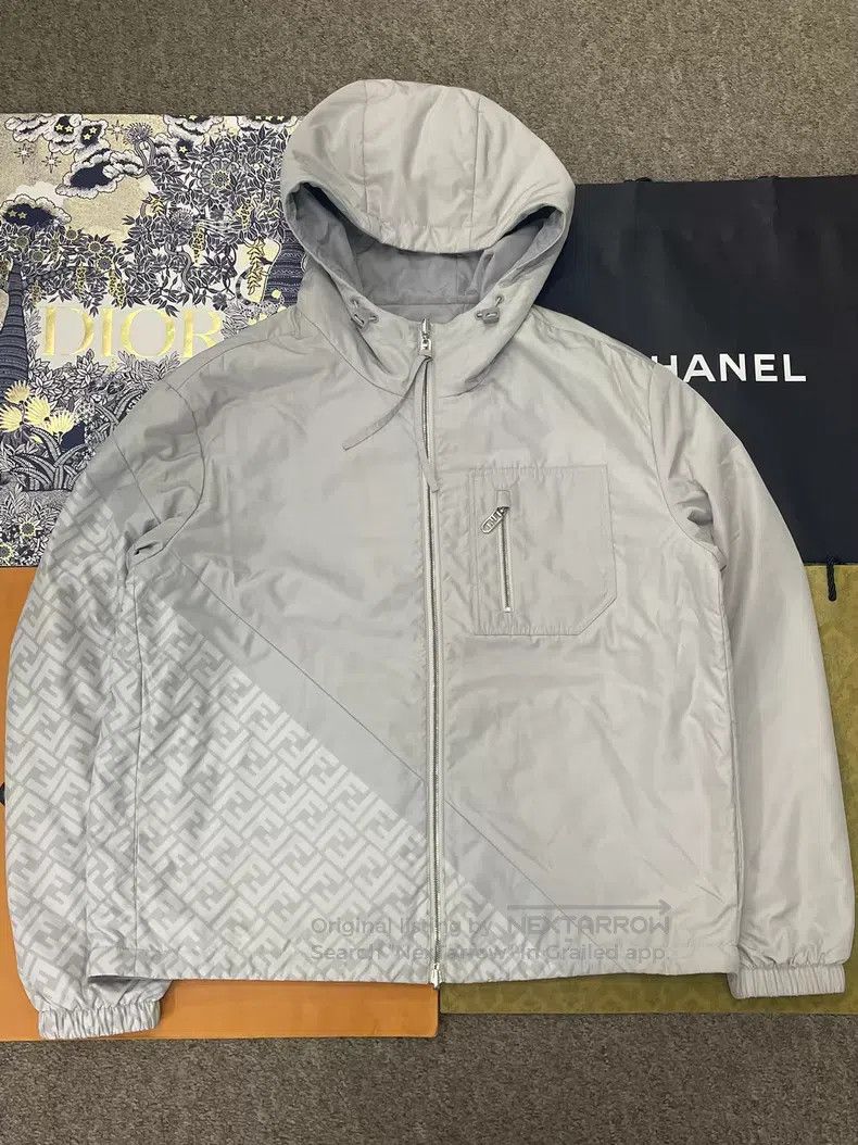 Fendi Fendi Grey and White Monogram Double-faced Jacket Size US L / EU 52-54 / 3 - 1 Thumbnail