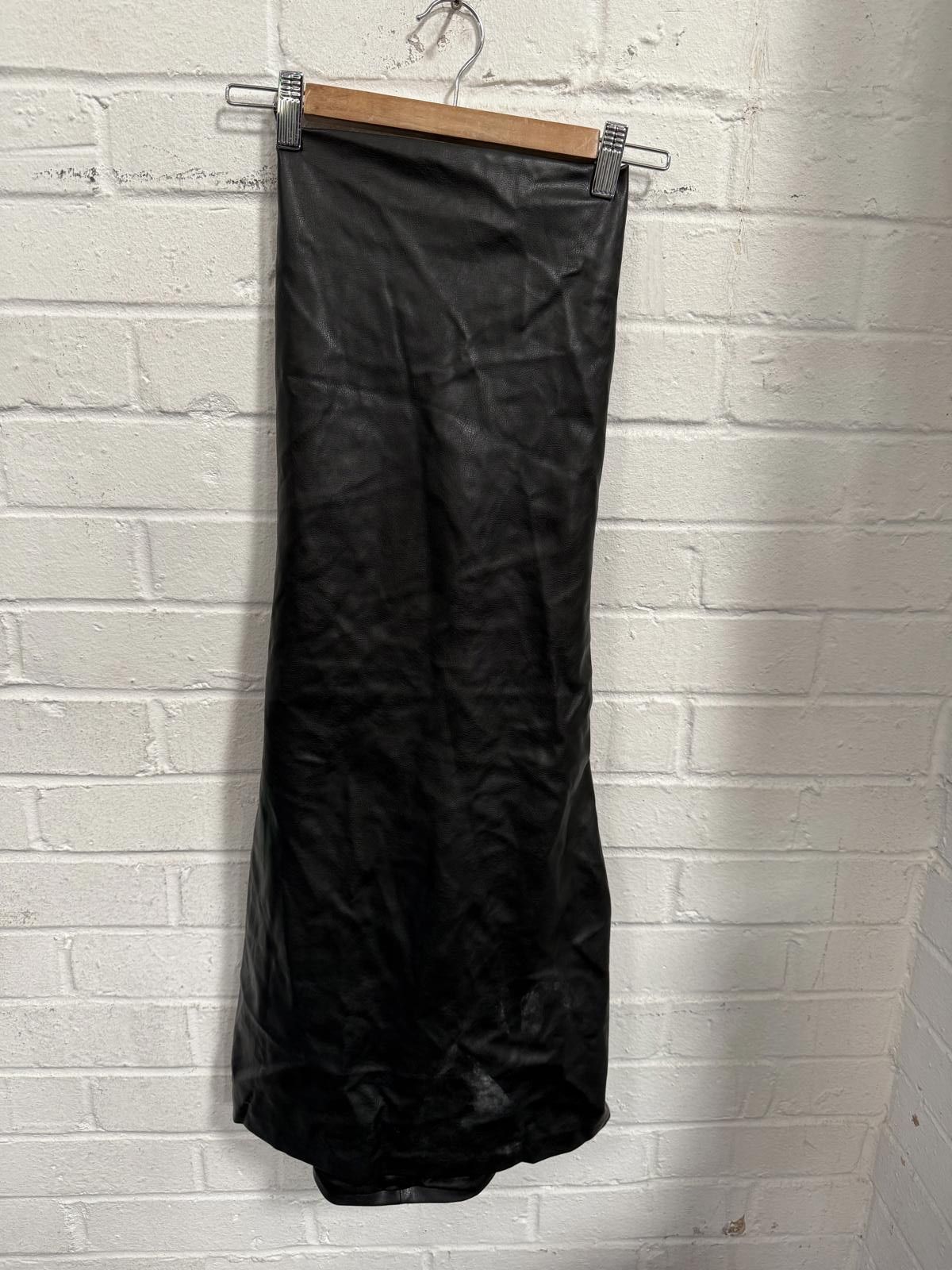 Unknown London Black Leather Midi Skirt and Black Sleeveless Dress Set Size M / US 6-8 / IT 42-44 - 1 Thumbnail