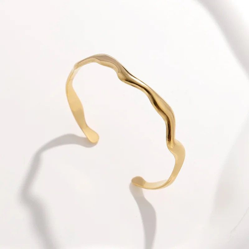 Jewelry Wavy C-Shape Cuff Bangle Bracelet Size ONE SIZE - 3 Thumbnail