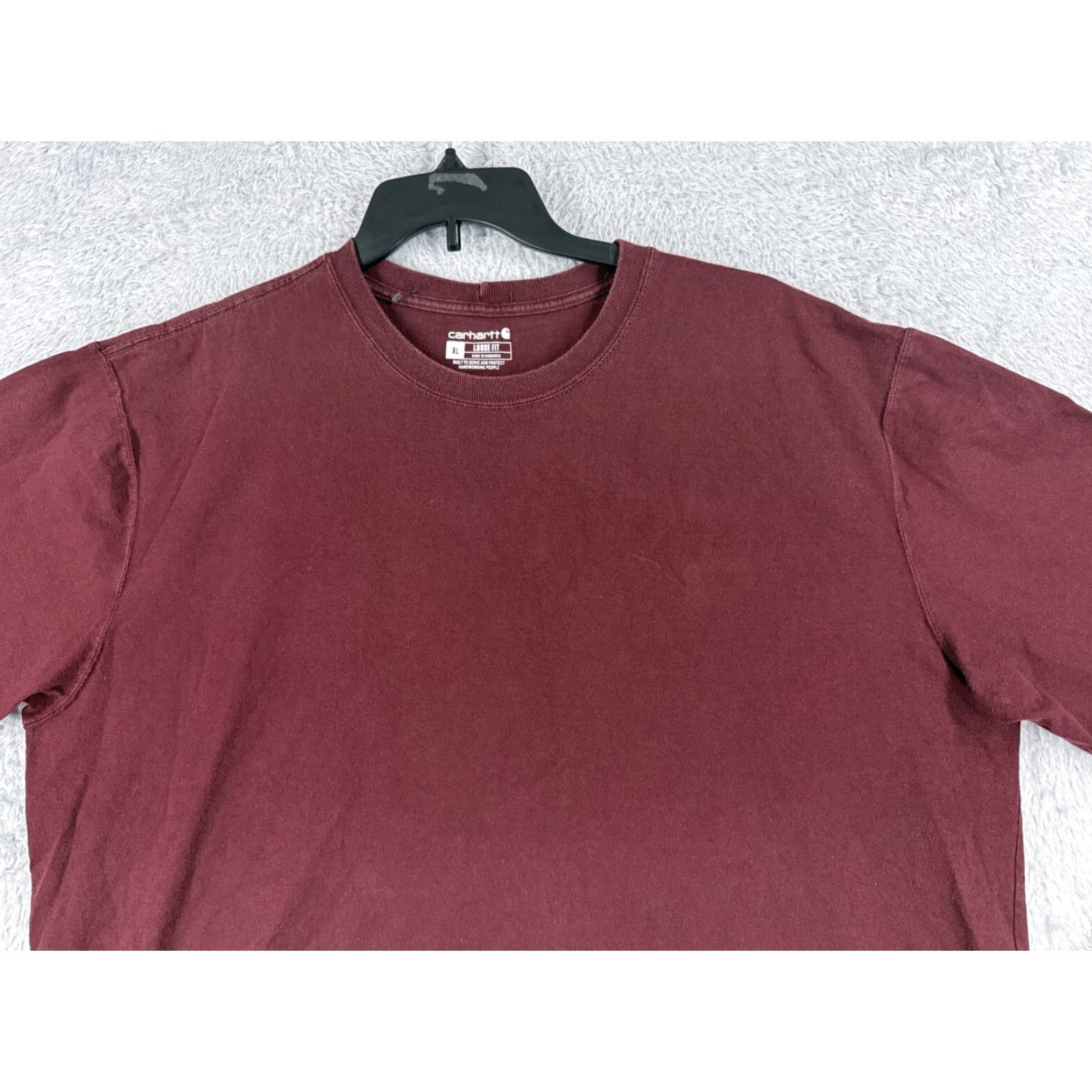 Carhartt VINTAGE Carhartt Shirt Men Extra Large Red Long Sleeve Crew Neck Cotton Workwear Size US XL / EU 56 / 4 - 4 Thumbnail