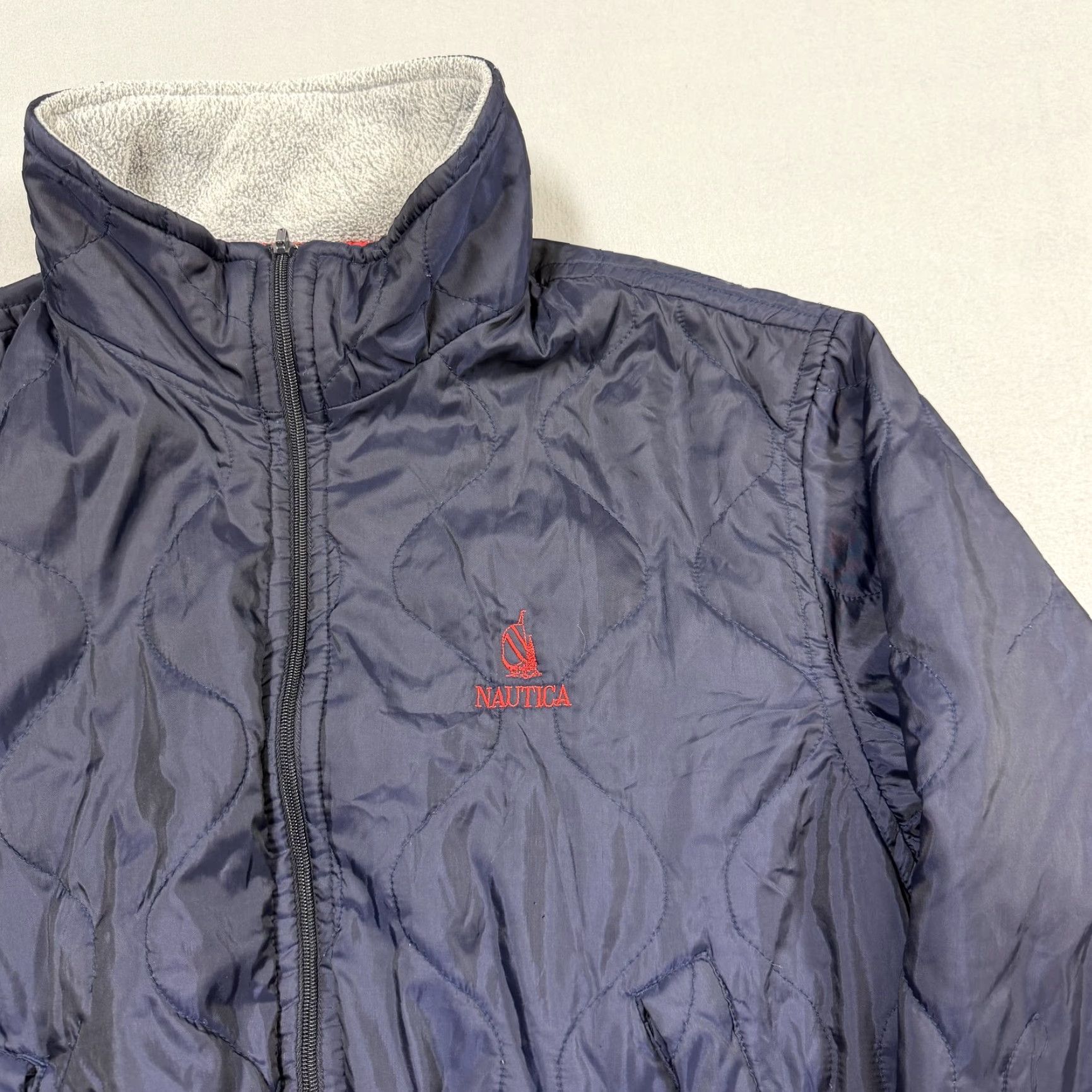 Nautica VINTAGE Nautica Jacket Mens Large Blue Quilted Full Zip Puff 90s Casual Puffer Insulated Lined Zip Pockets Nylon Polyester Nautical Pattern 1990s Mens Size US L / EU 52-54 / 3 - 2 Thumbnail
