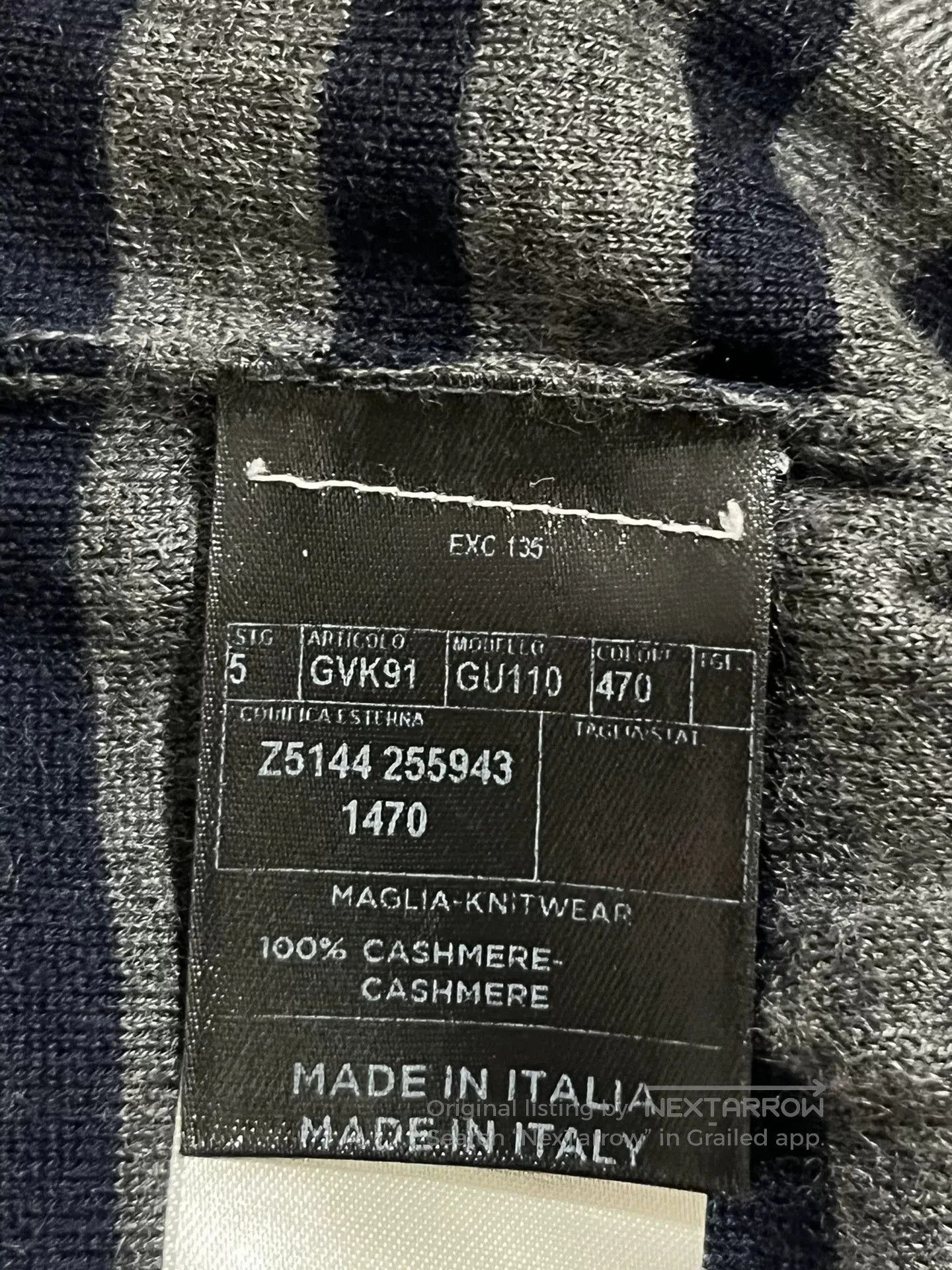 Gucci Gucci Gray Striped Cashmere Sweater. Size US M / EU 48-50 / 2 - 8 Thumbnail