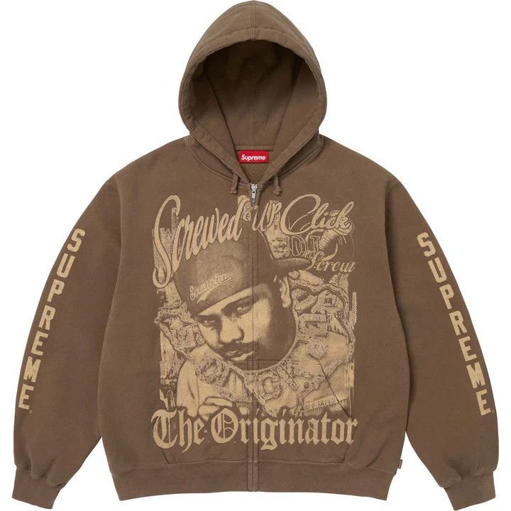 Supreme Supreme DJ Screw Zip Up Hooded Sweatshirt Dusty Brown Small Size US S / EU 44-46 / 1 - 4 Thumbnail
