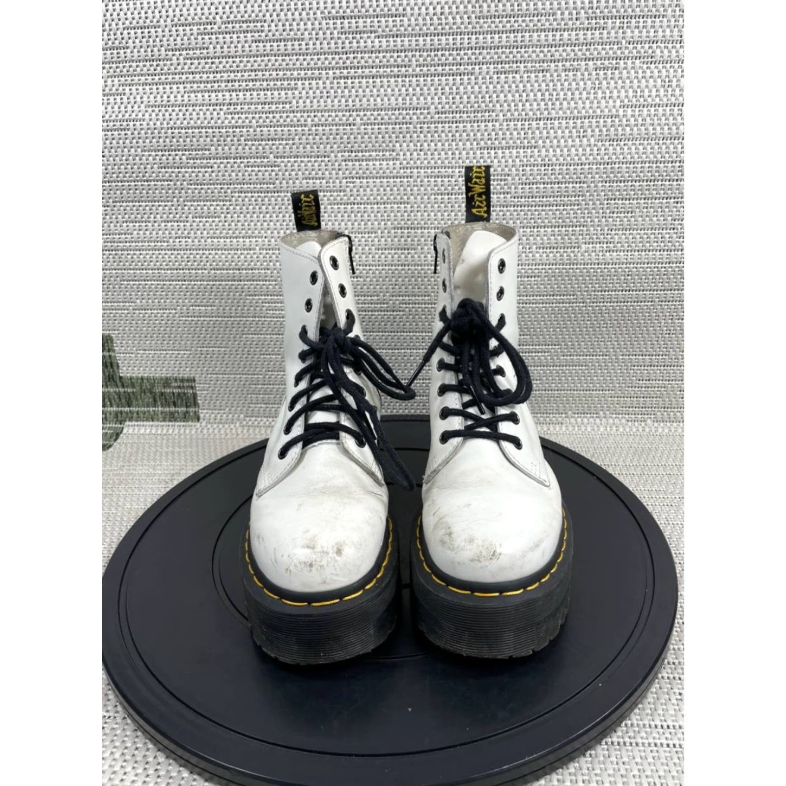 Dr. Martens Dr Martens Boots Womens Jadon White Smooth Leather Ankle Lace Up Size 37 EU 6 US Casual Combat Rubber Sole Leather Lining Mens Womens Boys Girls Size US 6 / IT 36 - 4 Thumbnail
