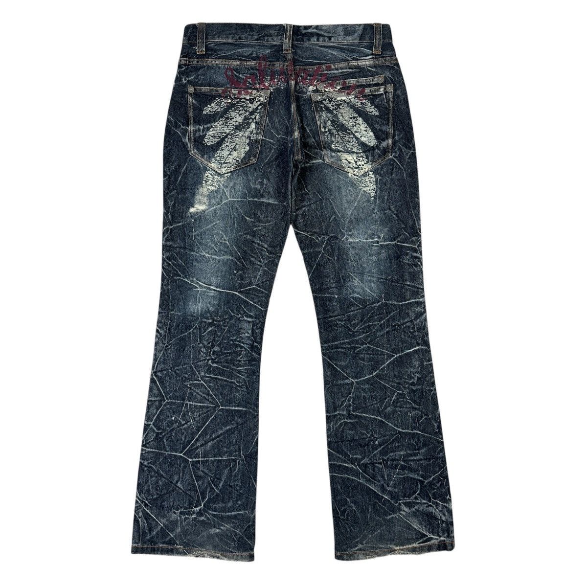 If Six Was Nine Flare - 2000s Distressed Nylaus Jeans Size US 31 - 2 Thumbnail