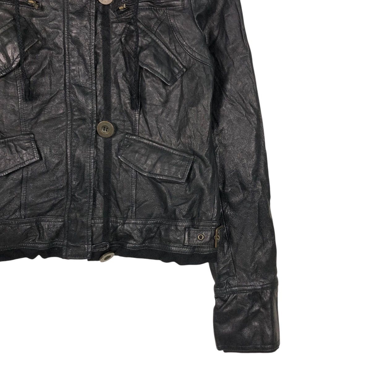 Japanese Brand 🔥VINTAGE CROPPED BIKER LEATHER JACKET BRUSH ISSEY MIYAKE Size US S / EU 44-46 / 1 - 7 Thumbnail