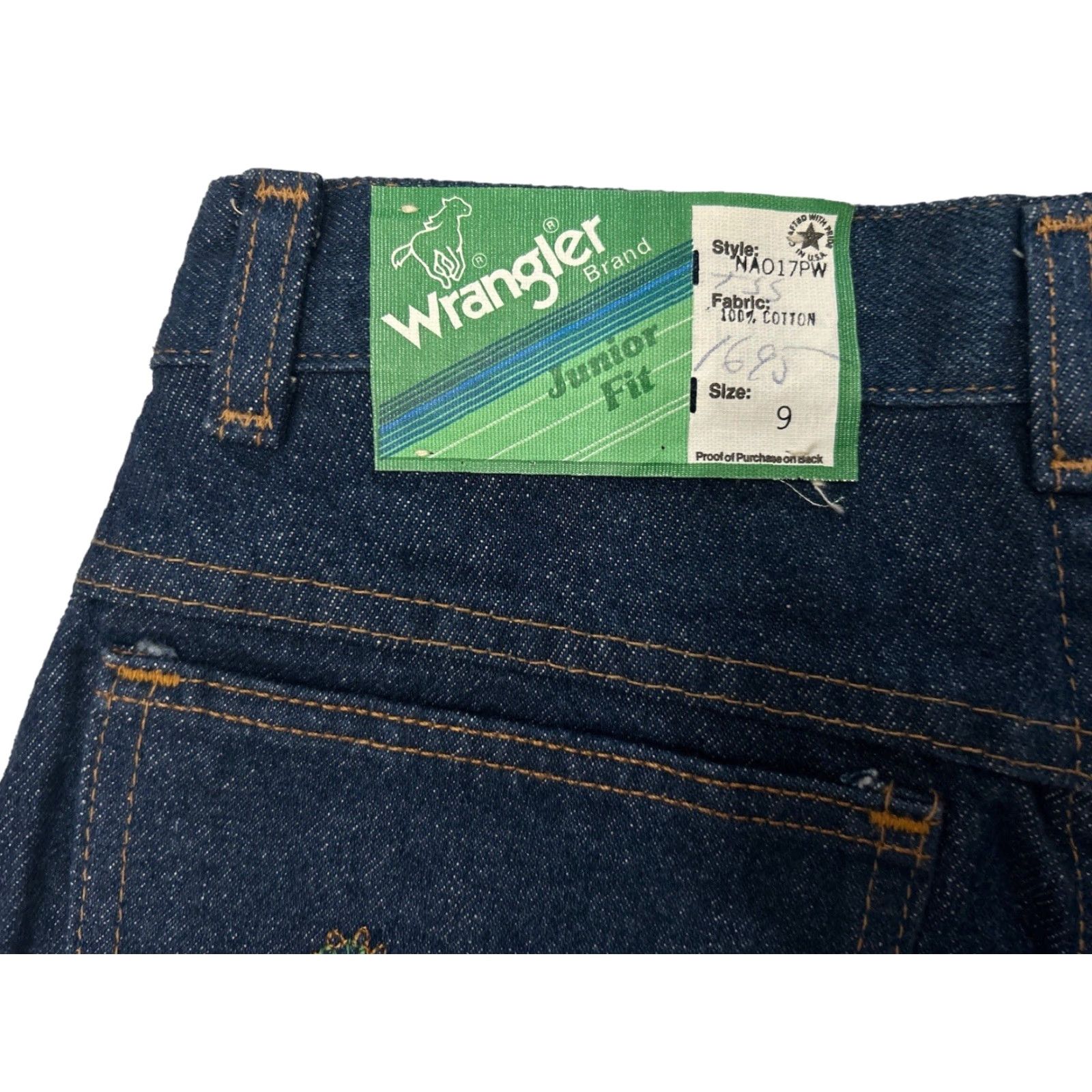 Wrangler VINTAGE Wrangler Jeans Tapered Womens Juniors 9 Dark Blue 90s Made in USA NWT Deadstock Paisley Back Pocket Size 30" / US 8 / IT 44 - 4 Thumbnail