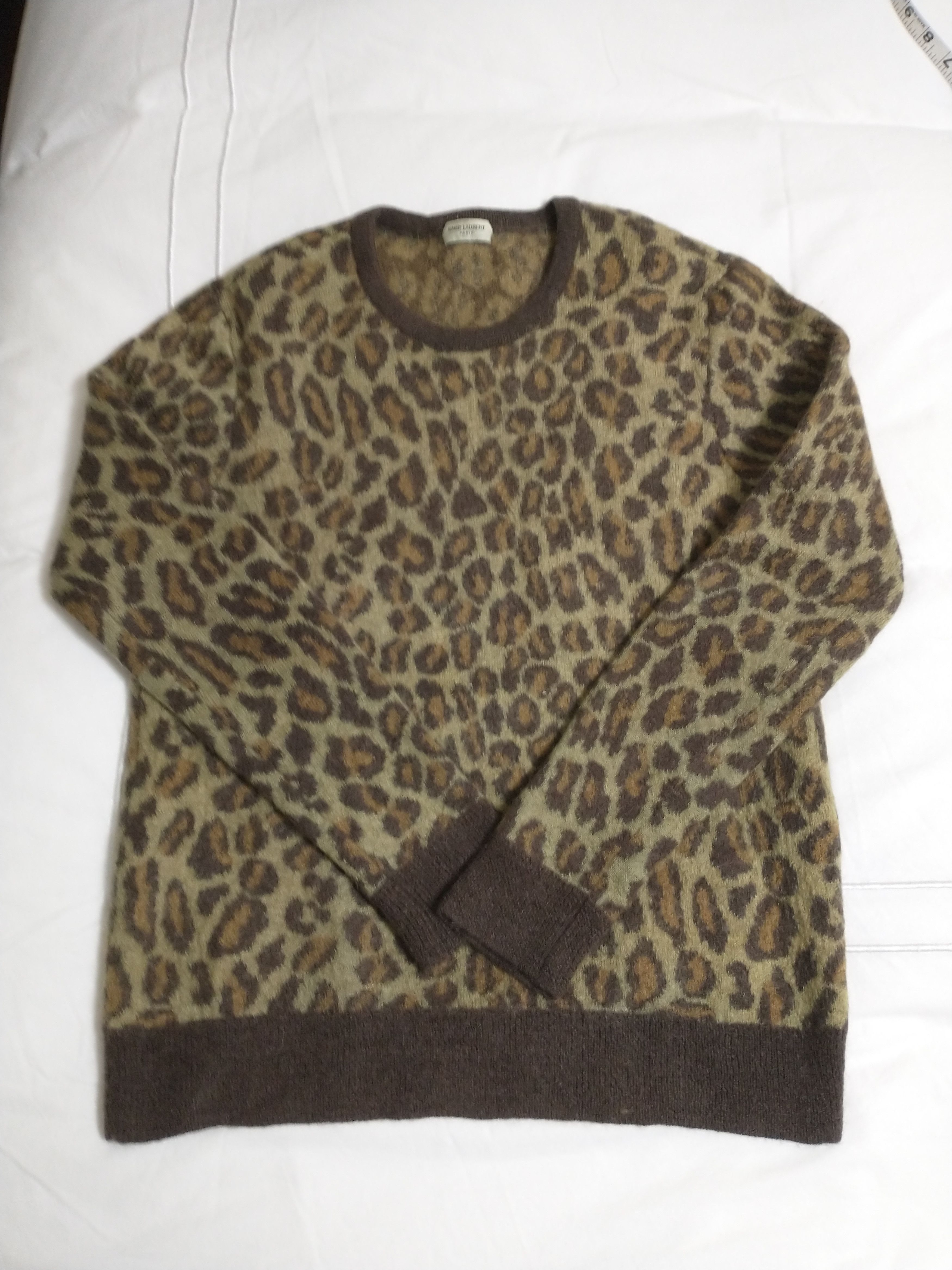Hedi Slimane × Saint Laurent Paris FW15 Leopard Knit Sweater XL Size US XL / EU 56 / 4 - 1 Thumbnail
