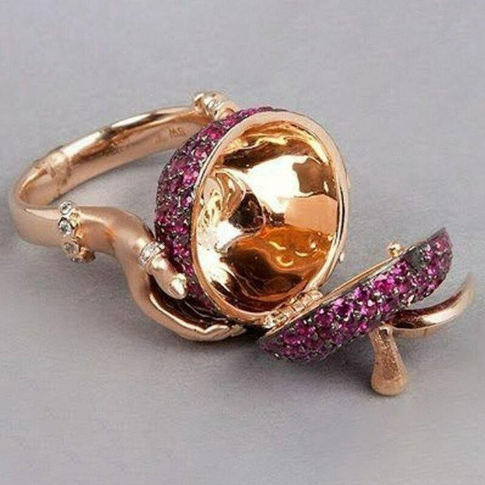 Designer Opening Murder She Wrote Poison Apple Rose Ring - Size 6 Size ONE SIZE - 3 Thumbnail