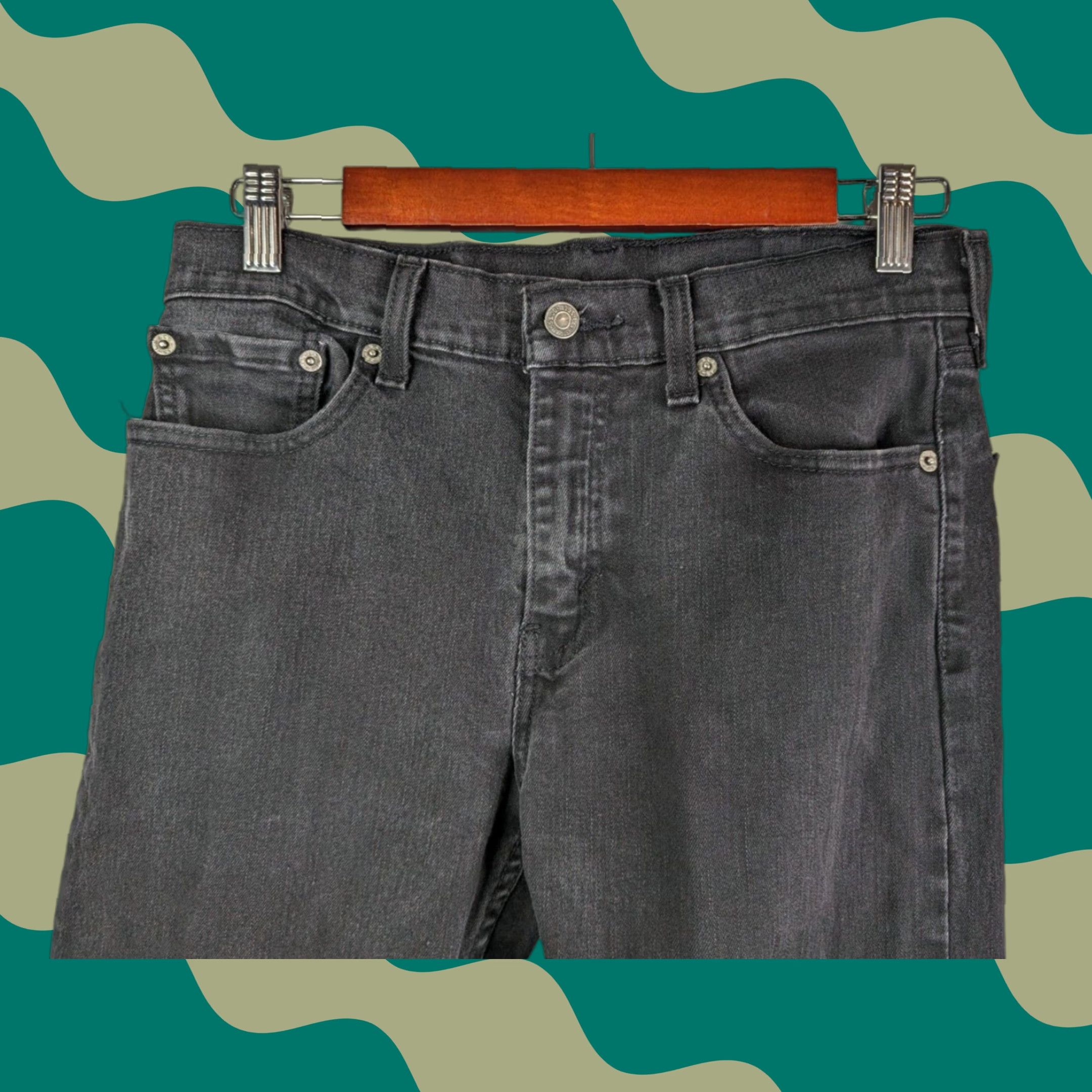 Levi's Levi's Jeans Mens 30X30 Black Tapered 502 Distressed Wash Regular Fit Denim 5-Pocket Belt Loops Zipper Button Size US 30 / EU 46 - 1 Thumbnail
