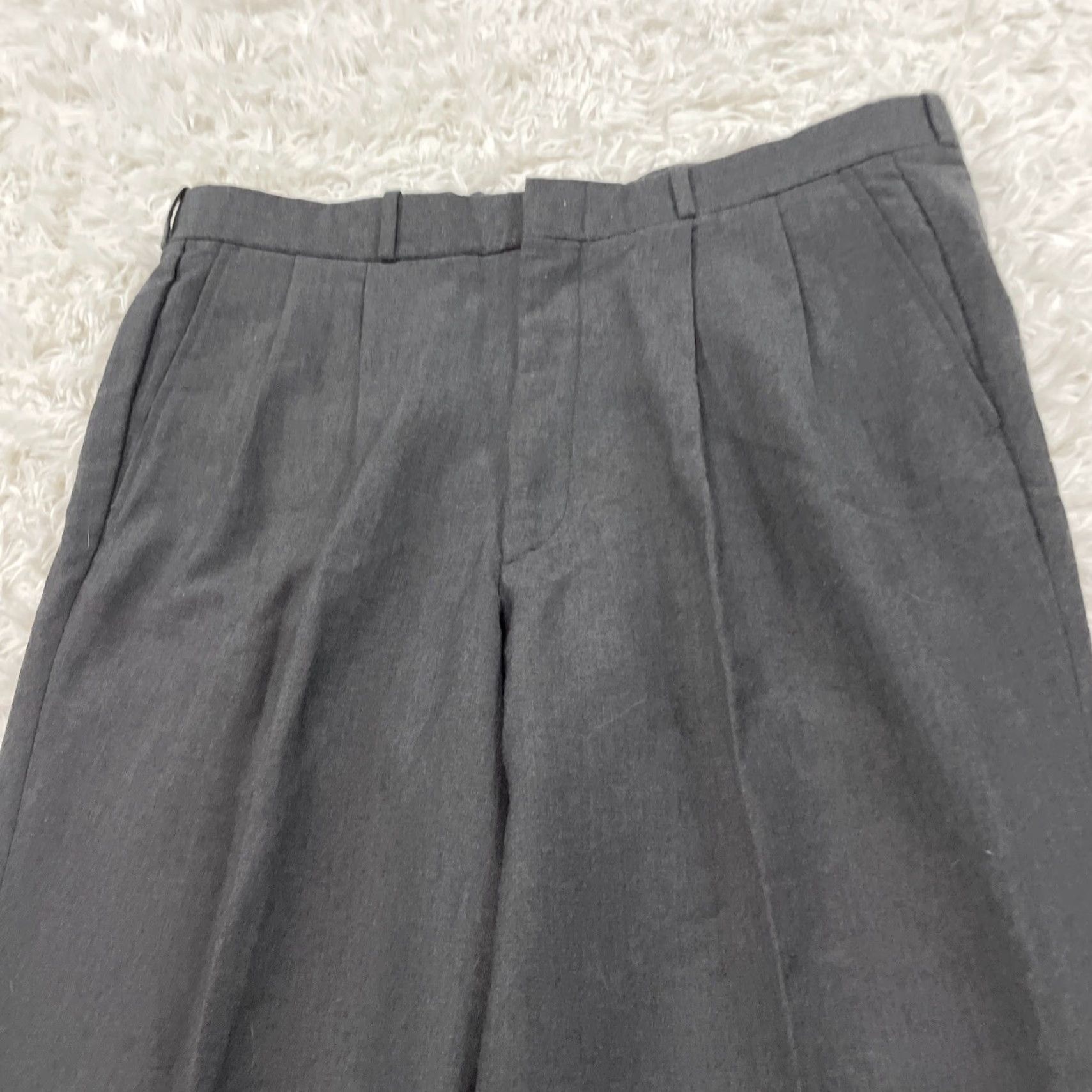 Vintage VINTAGE Pleated Wool Dress Pants Men 36x28 Gray Made USA Business Formal Trousers Size 36R - 3 Thumbnail