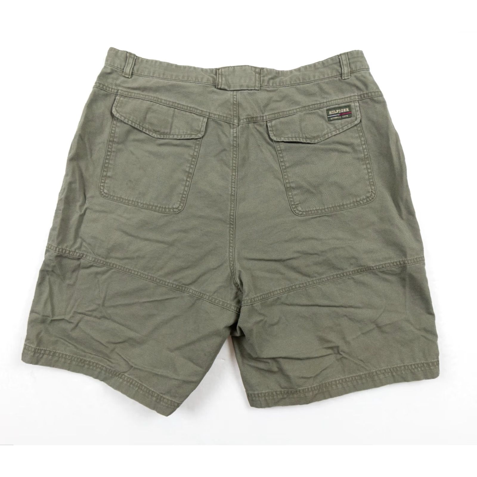 Tommy Hilfiger VINTAGE Tommy Hilfiger Shorts Mens 36 Chino Flat Front 9in Inseam Green 90s Casual Preppy Logo Mens Size US 36 / EU 52 - 7 Thumbnail