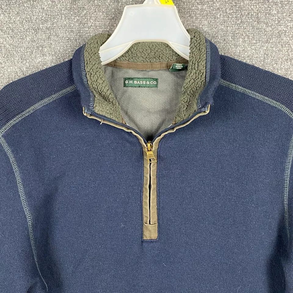 G.H. Bass & Co. G.H. Bass & Co 1/4 Zip Large Pullover Blue Men's Polyester L Size US L / EU 52-54 / 3 - 2 Thumbnail