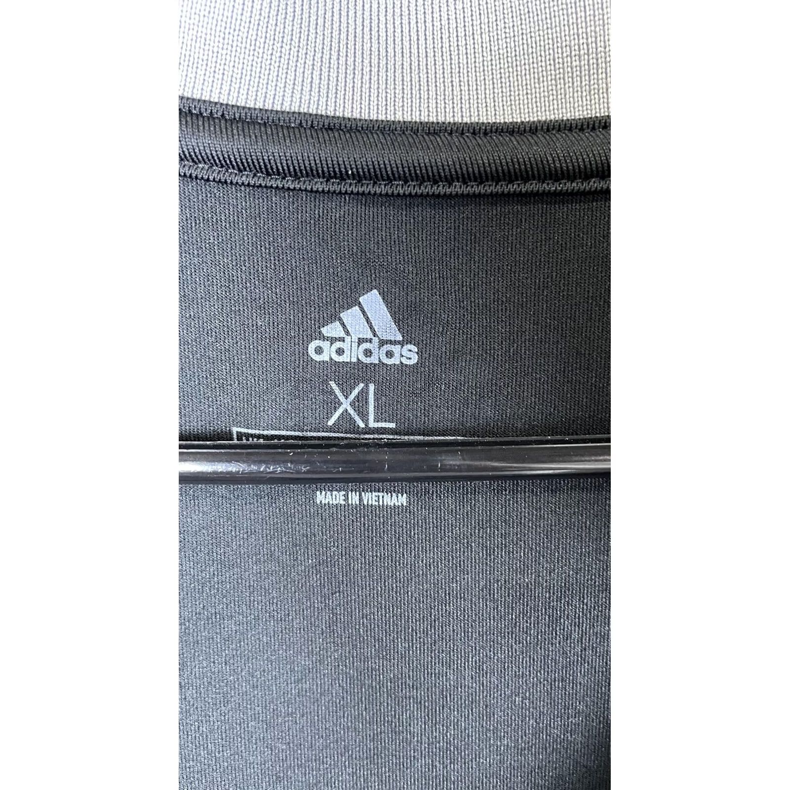 Adidas Adidas Pullover Vest Mens XL Black Sleeveless 1/4 Zip Mock Neck Golf Top Size 46R - 2 Thumbnail