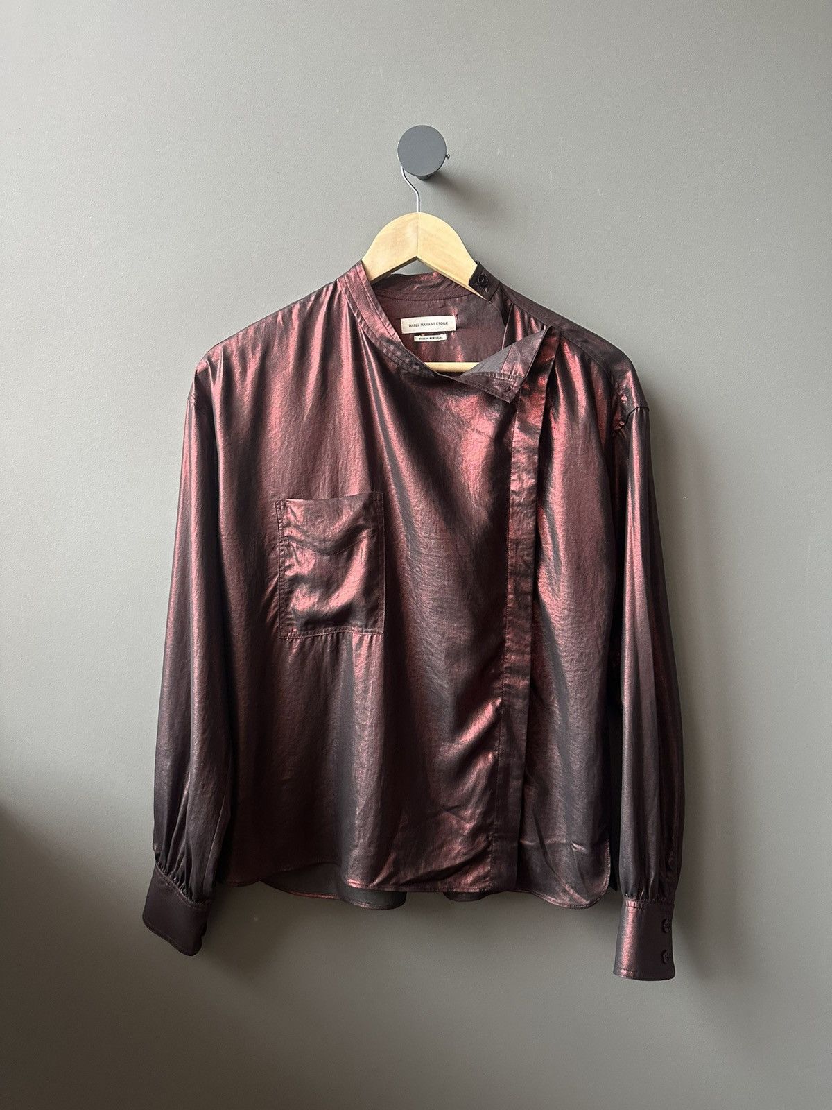 Isabel Marant Etoile Isabel Marant Etoile Bright Burgundy Shine Blouse Shirt Size S / US 4 / IT 40 - 1 Thumbnail