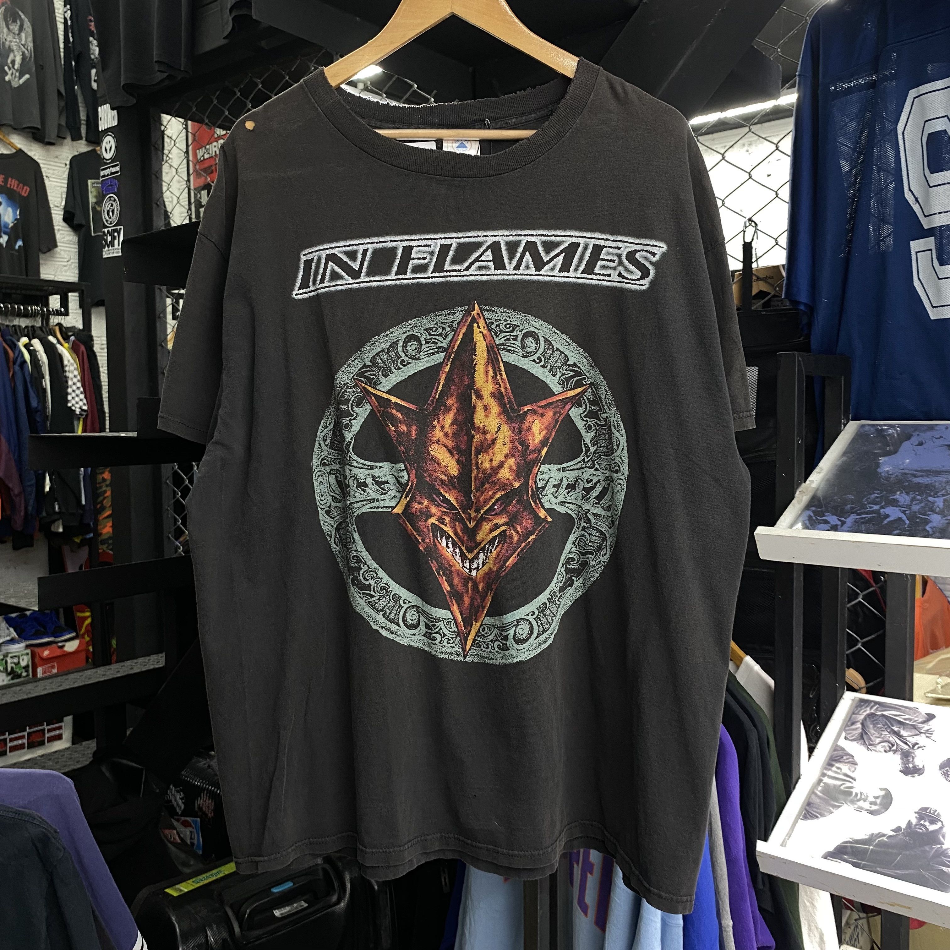 Band Tees IN FLAMESv Vintage 90s Swedish Death Metal Gothenburg Sound Size US XL / EU 56 / 4 - 1 Thumbnail