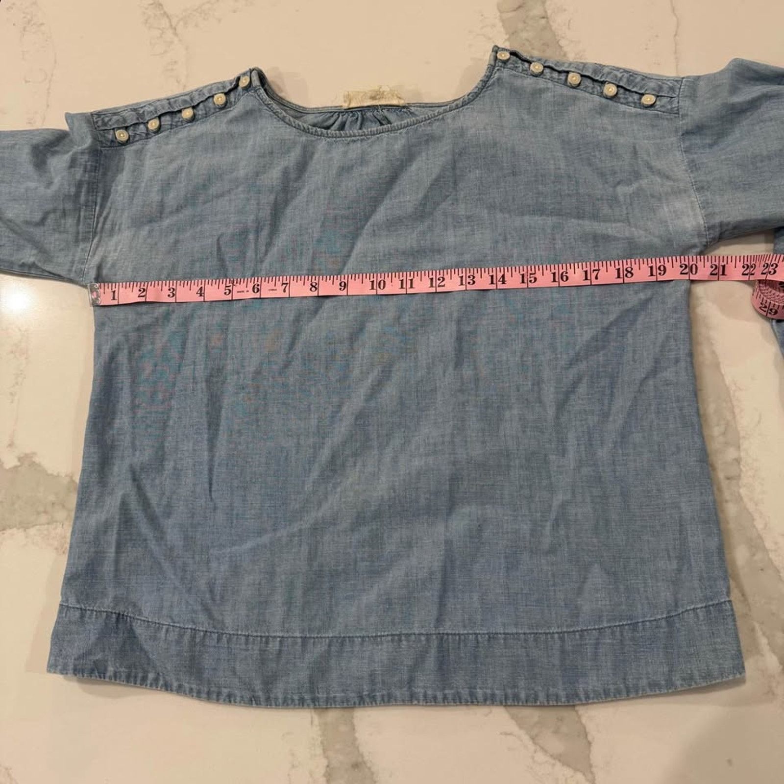 Madewell Madewell Convertible ColdShoulder Chambray Blouse Womens XXS Size XXS / US 00 / IT 34 - 8 Thumbnail