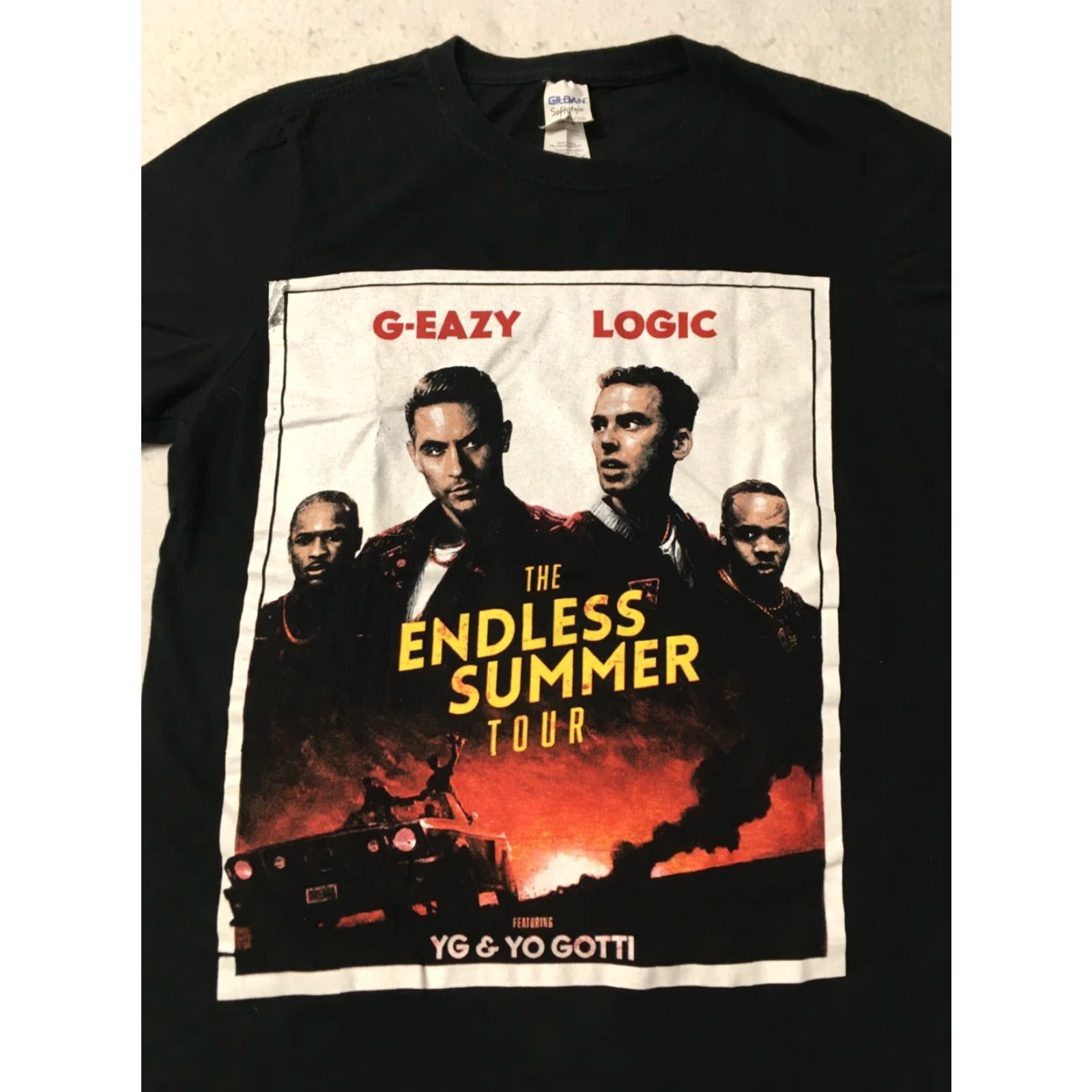 Gildan Endless Summer Concert Tour Large L Black Graphic Shirt Men Gildan LOGIC YG Band, Music, Concert Graphic Print Shirt MenXS Size US S / EU 44-46 / 1 - 3 Thumbnail