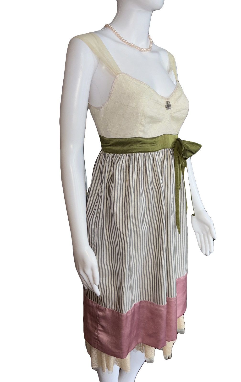 John Galliano John Galliano 2000s Vintage Silk Tulle Striped Dress Size M / US 6-8 / IT 42-44 - 13 Thumbnail