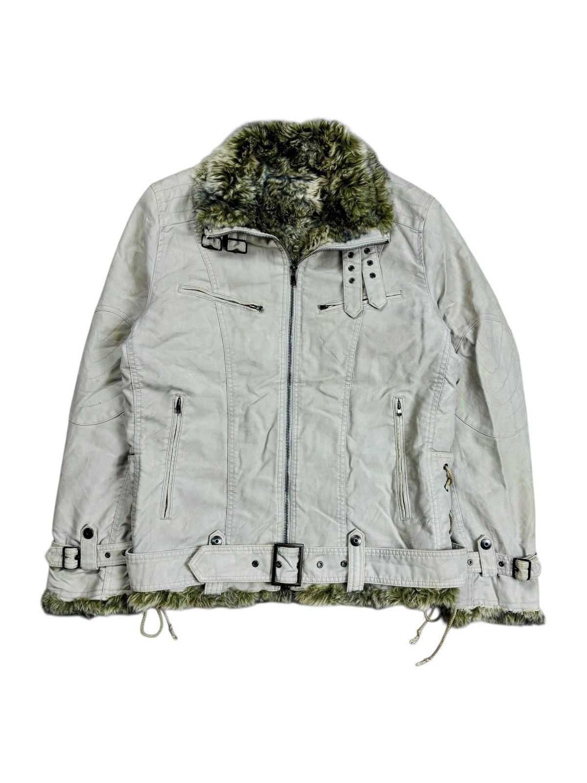 Yasuyuki Ishii 2000s Schlussel - Vkei Style Fur Interior Rider Jacket Size US M / EU 48-50 / 2 - 1 Thumbnail