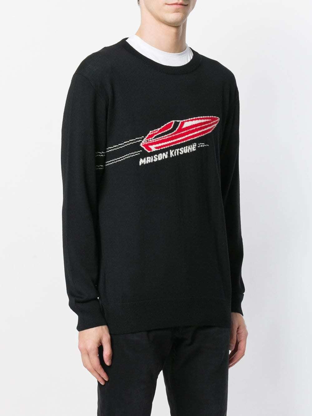 Maison Kitsune 🇫🇷 Maison Kitsune Paris Speedboat Wool Laine Sweaters Rare Size US M / EU 48-50 / 2 - 2 Thumbnail