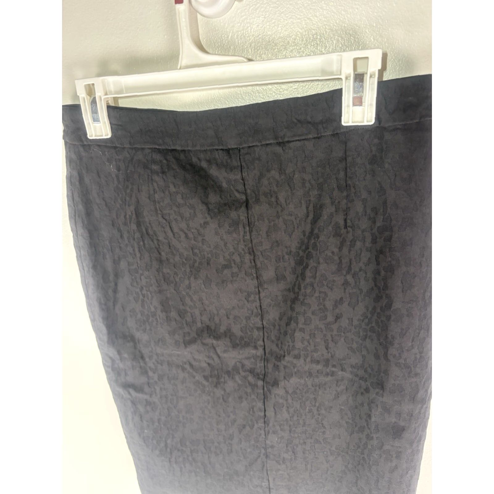 Vintage SOHO Black Textured Midi Pencil Skirt Womens Size M Casual Business Party Workwear Stretch Elastic Waist Size 32" / US 10 / IT 46 - 5 Thumbnail