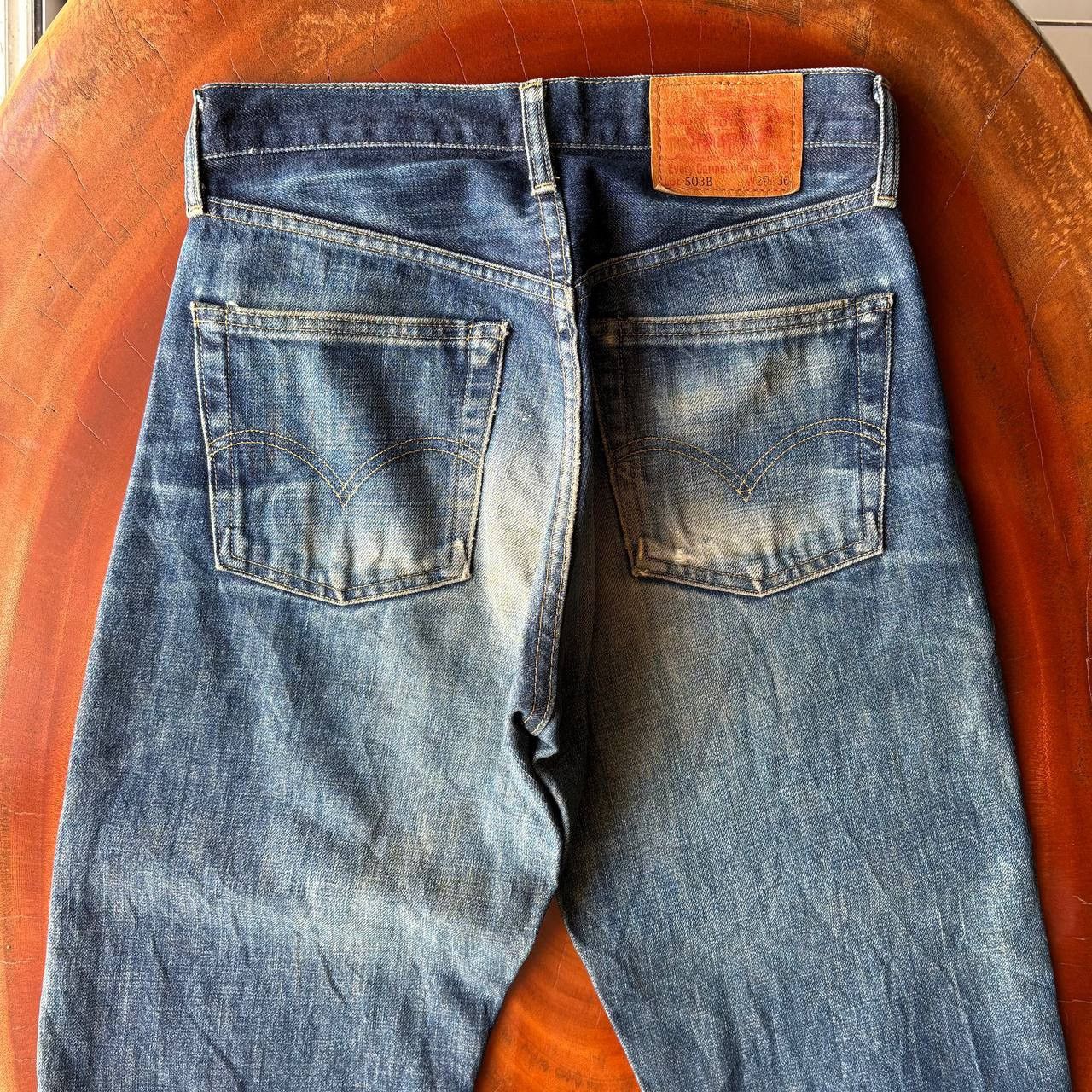 Levi's Vintage Clothing Levi’s 503B Big E Selvedge Distress Vintage Dark Blue Pants Size US 29 - 4 Thumbnail