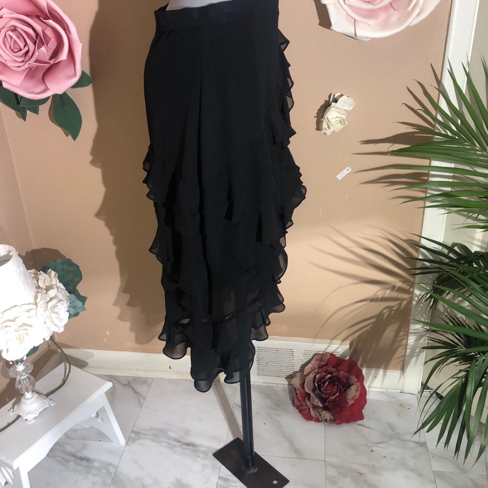 Other Asymmetrical black ruffle skirt from MSK Size 30" / US 8 / IT 44 - 5 Thumbnail