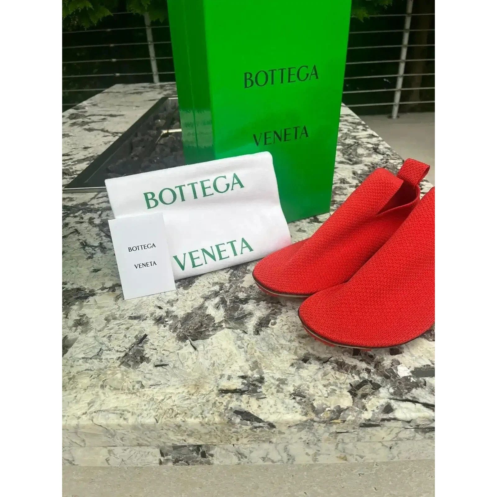 Bottega Veneta o1rshd1 Lattice Slipper Tech Knit Stretch Shoes Bright Red Size US 11 / EU 44 - 6 Thumbnail