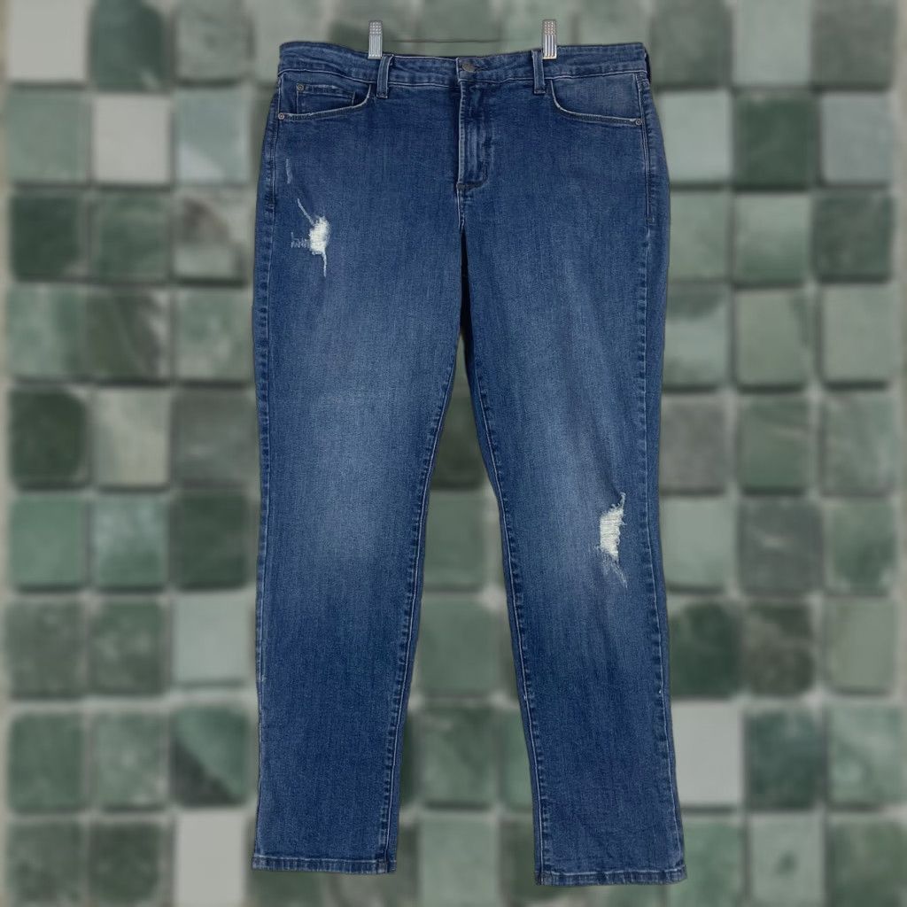 NYDJ NYDJ Lorena Boyfriend Jeans Womens Size 16W Blue Denim High-Rise 5-Pocket Regular Size 38" / US 16 / IT 52 - 1 Thumbnail
