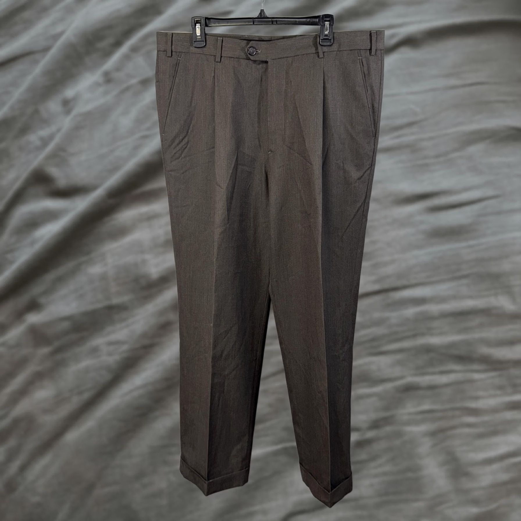 Ermenegildo Zegna Ermenegildo Zegna Dress Pants Mens 40 Wool Brown Gray Pleated Cuffed Made in Italy Mens Pants Wool Pleated Cuffed Business Formal 40s Mens Size US 38 / EU 54 - 1 Thumbnail