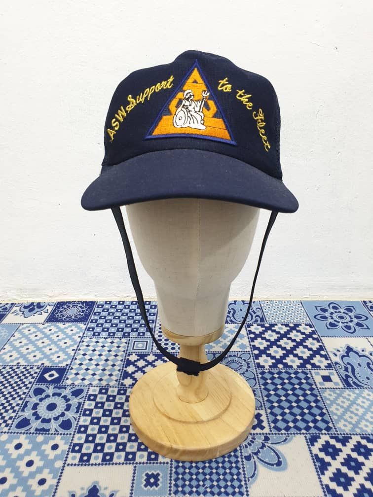 Japanese Brand Vintage ASW Blue navy cap Size ONE SIZE - 1 Thumbnail