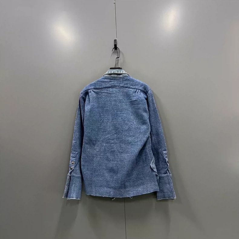 Greg Lauren greg lauren size 2 Blue denim pocket shirt 2506-Nextarrow Size US M / EU 48-50 / 2 - 2 Thumbnail