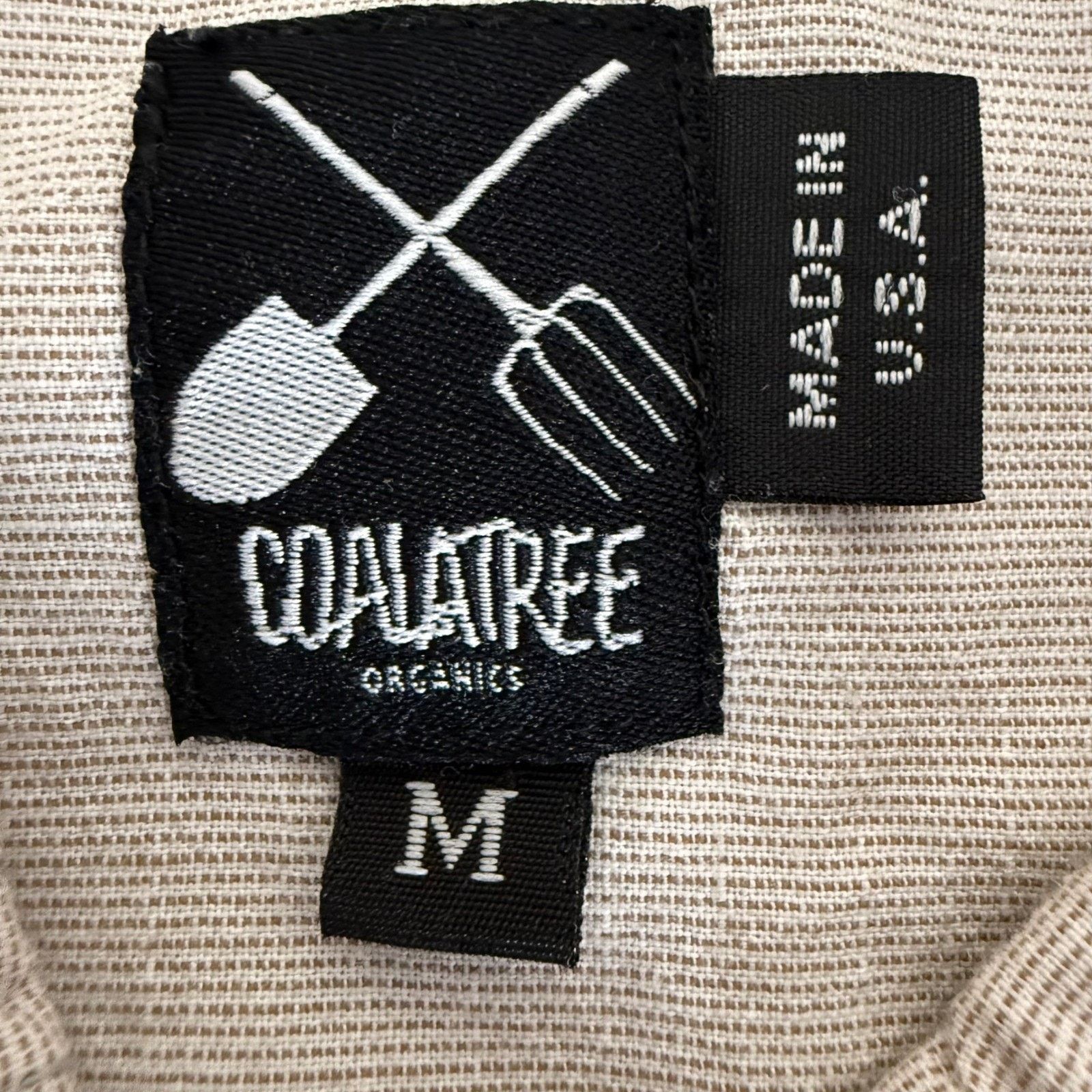 Other Coalatree Organics Shirt Mens M Beige Short Sleeve Button Up Size US M / EU 48-50 / 2 - 2 Thumbnail