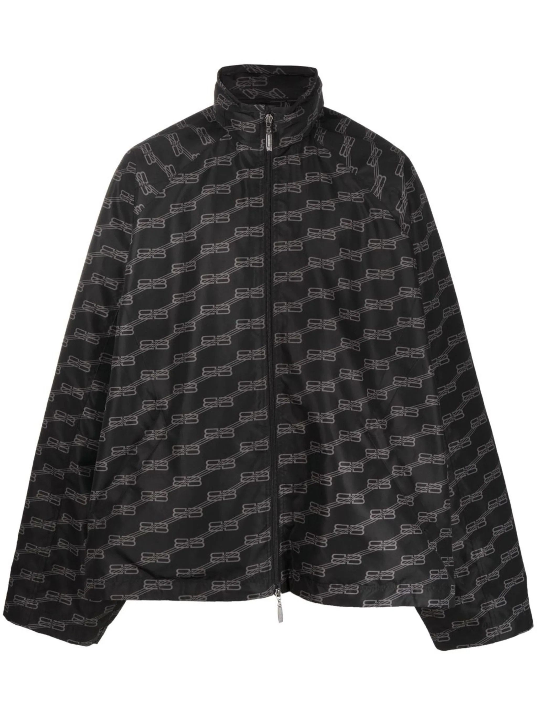 image of Balenciaga O1Mt1Gz0524 Bb Monogram Rain Jacket In Black, Men's (Size Small)