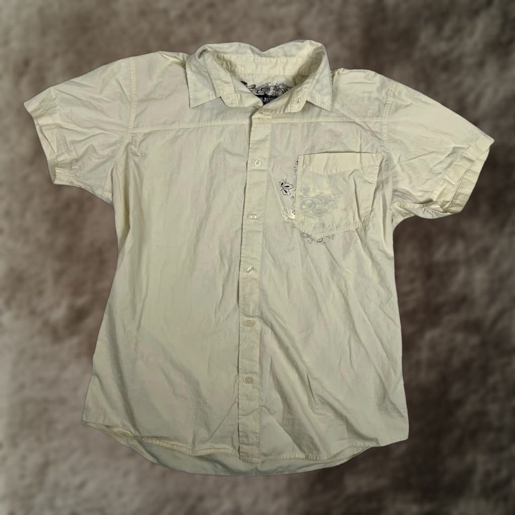 Anchor Blue VINTAGE Anchor Blue Shirt Mens XL Beige Short Sleeve Button Floral Y2K READ Size US XL / EU 56 / 4 - 1 Thumbnail