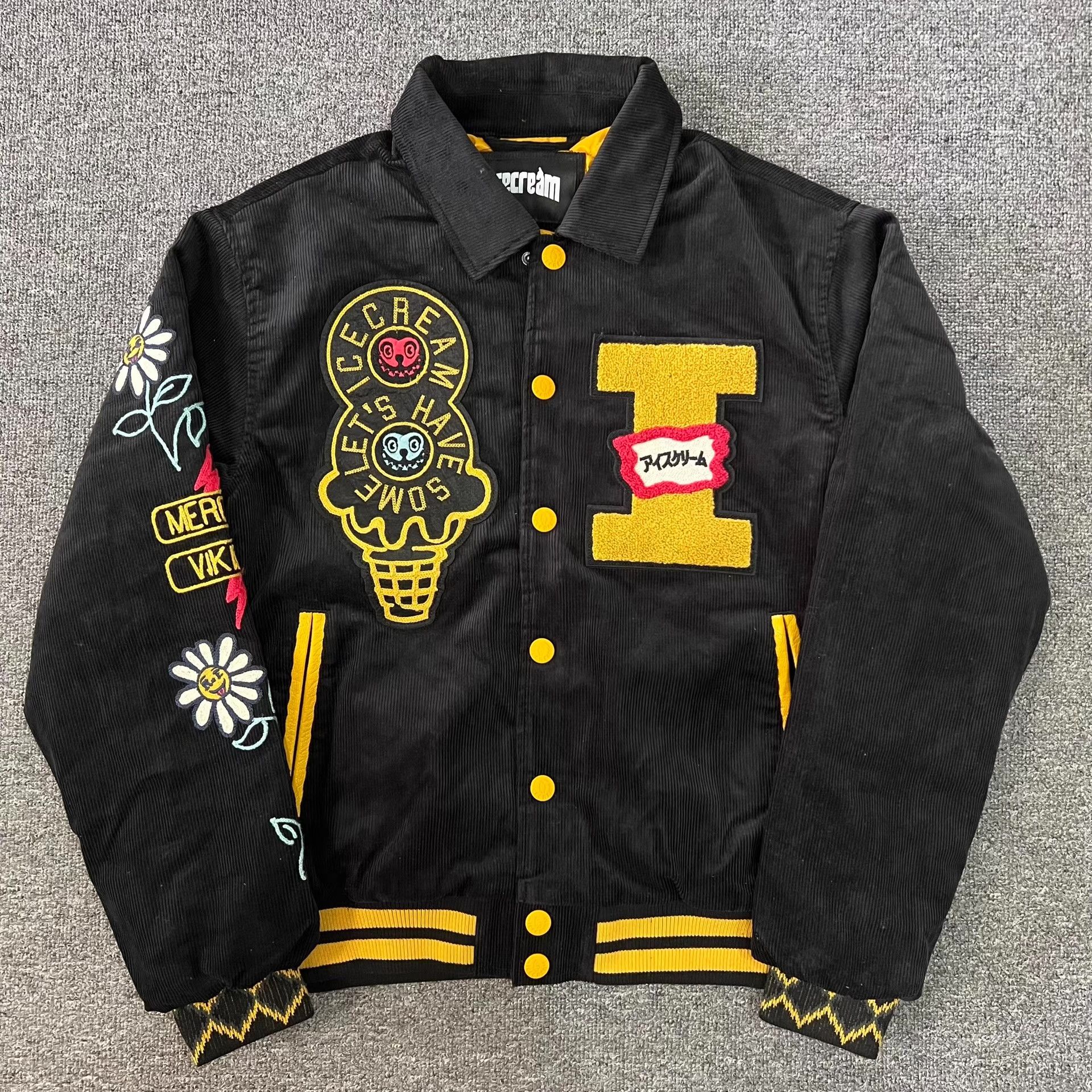 Billionaire Boys Club BBC ICECREAMEmbroideredFlyingCreamCorduroy Varsity Jacket Q7 Size US S / EU 44-46 / 1 - 1 Thumbnail