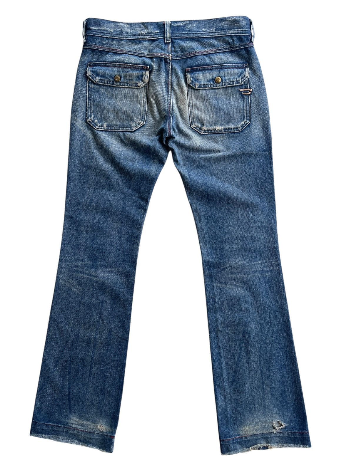 Diesel Diesel Distressed Flared Denim Size 29" - 6 Thumbnail