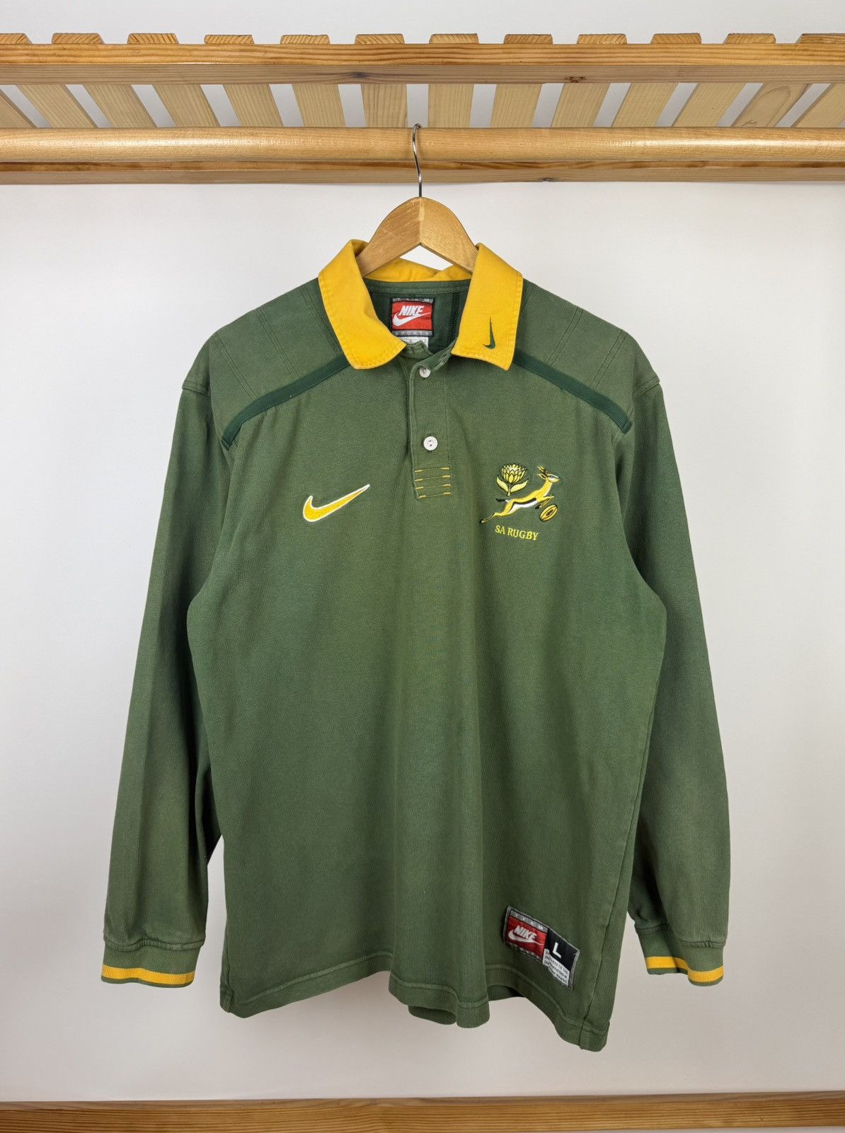Nike Vintage Nike South Africa SA 1998-99 Rugby Jersey Polo Shirt Size US L / EU 52-54 / 3 - 1 Thumbnail