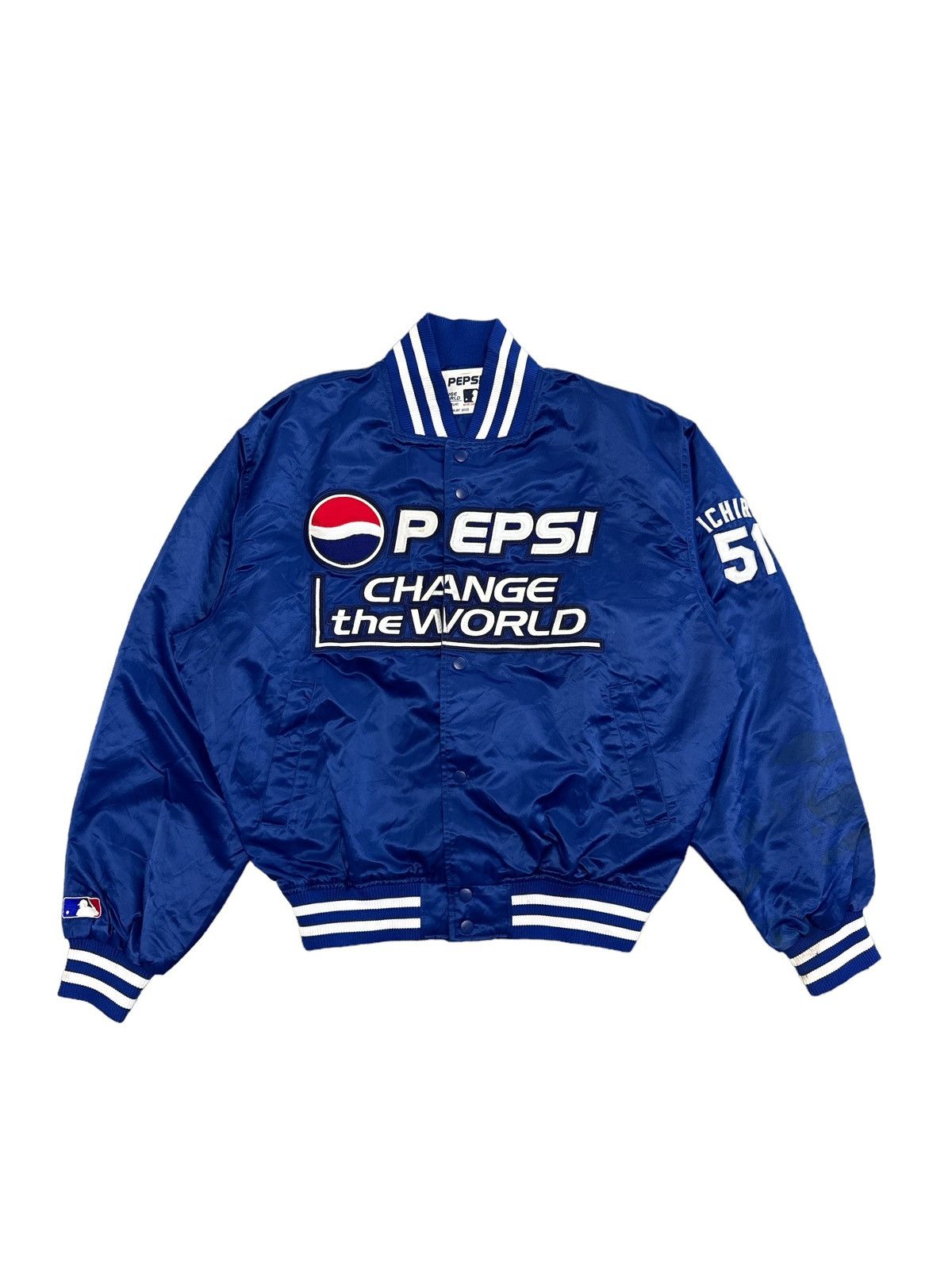 MLB × Pepsi × Vintage PEPSI ICHIRO SUZUKI CHANGE THE WORLD 2002 MLB COACH JACKET Size US XL / EU 56 / 4 - 1 Thumbnail