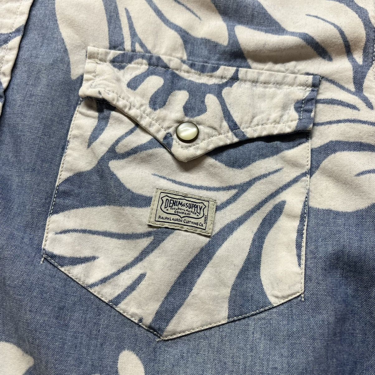 Vintage Ralph Lauren Denim Supply Floral Western Hawaiian Pearl Snap Size US L / EU 52-54 / 3 - 5 Thumbnail