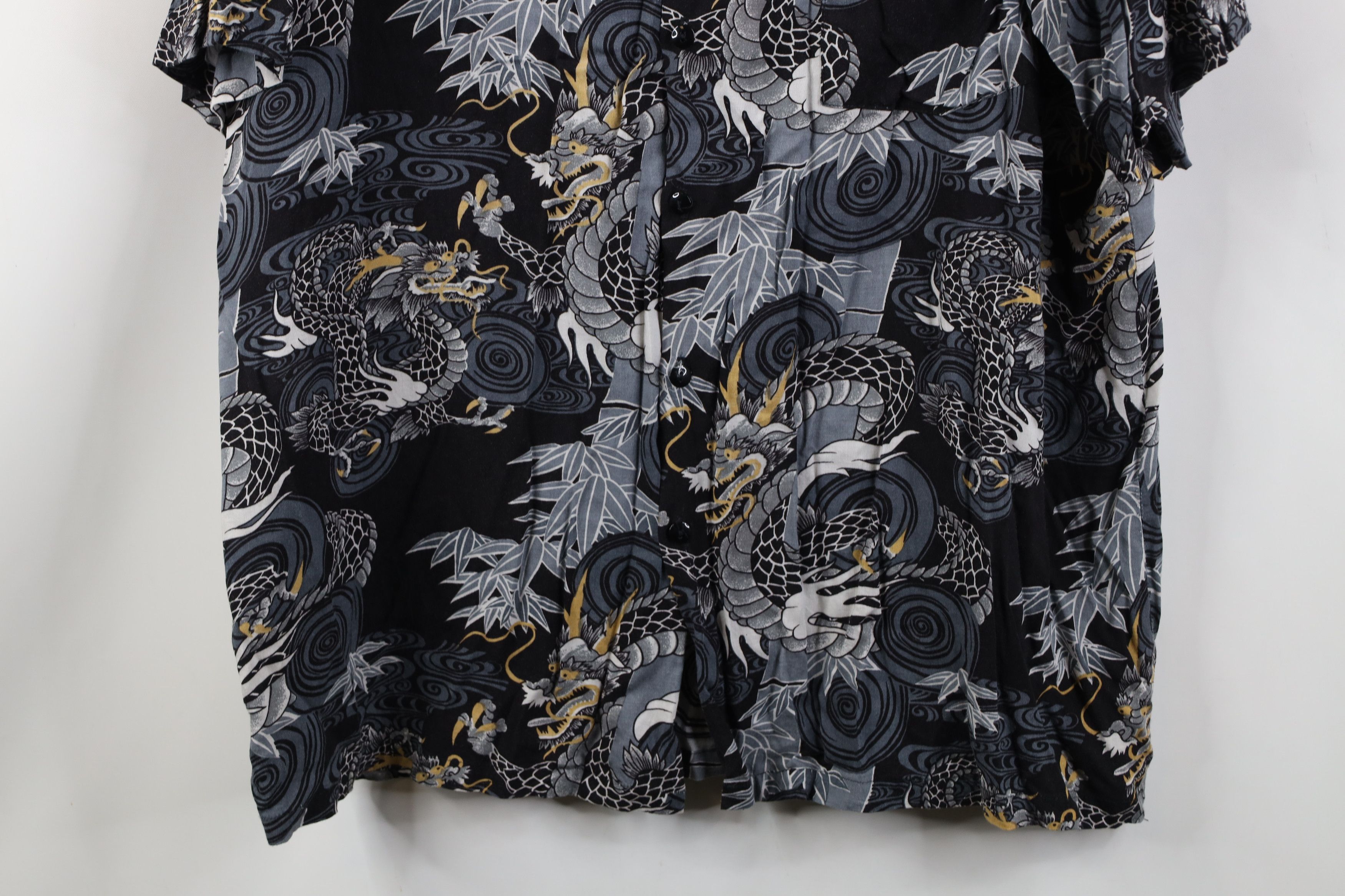 Vintage Vintage 90s Streetwear Gabardine Dragon Casino Button Shirt Size US XL / EU 56 / 4 - 3 Thumbnail