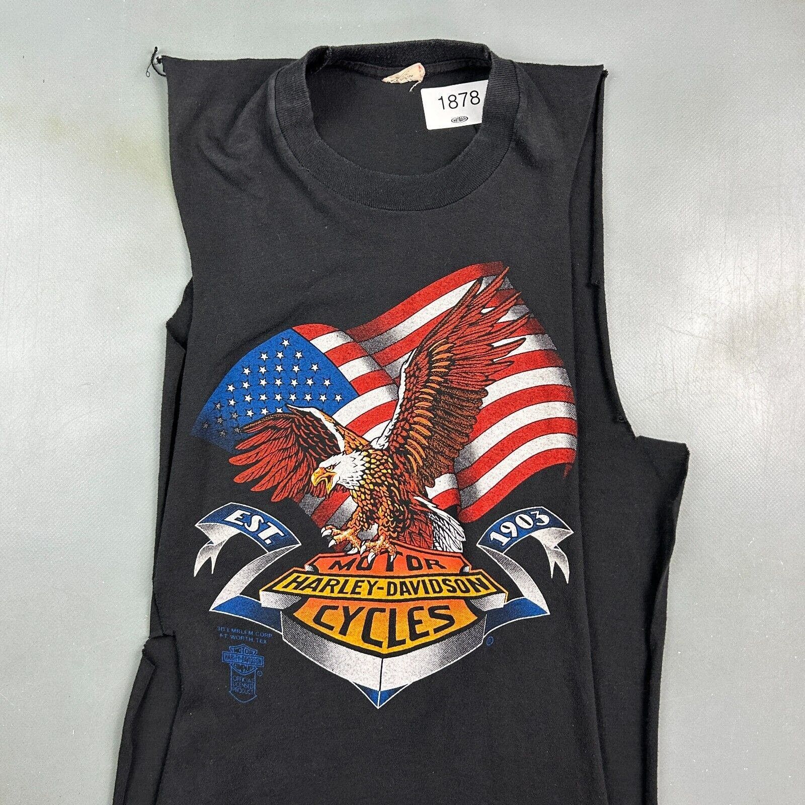 Harley Davidson VINTAGE 90s | Harley Davidson 3D Emblem Sleeveless T-Shirt S Size US S / EU 44-46 / 1 - 2 Thumbnail