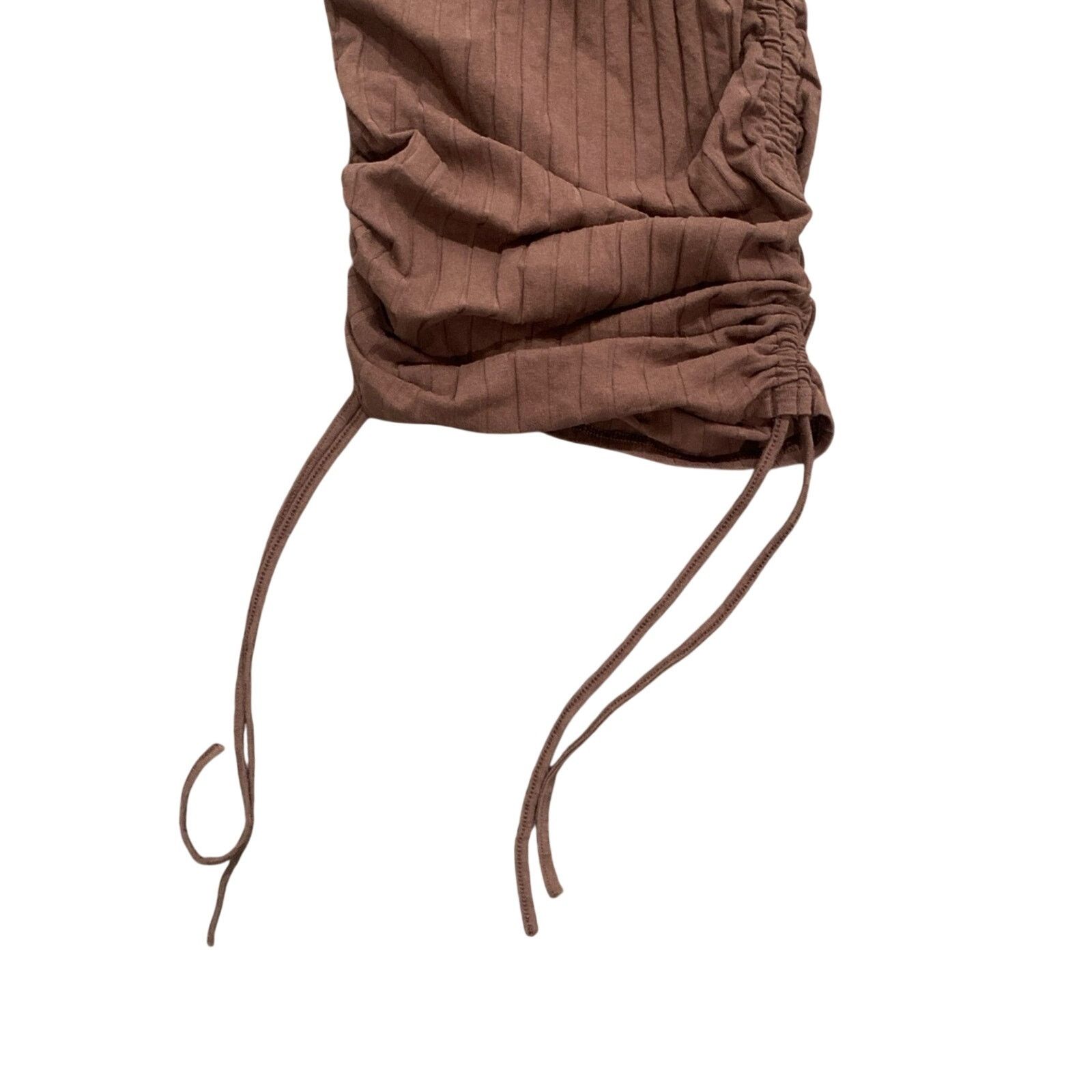 Shein Drawstring Ruched Side Bodycon Dress in Brown, Size XS Size XS / US 0-2 / IT 36-38 - 4 Thumbnail