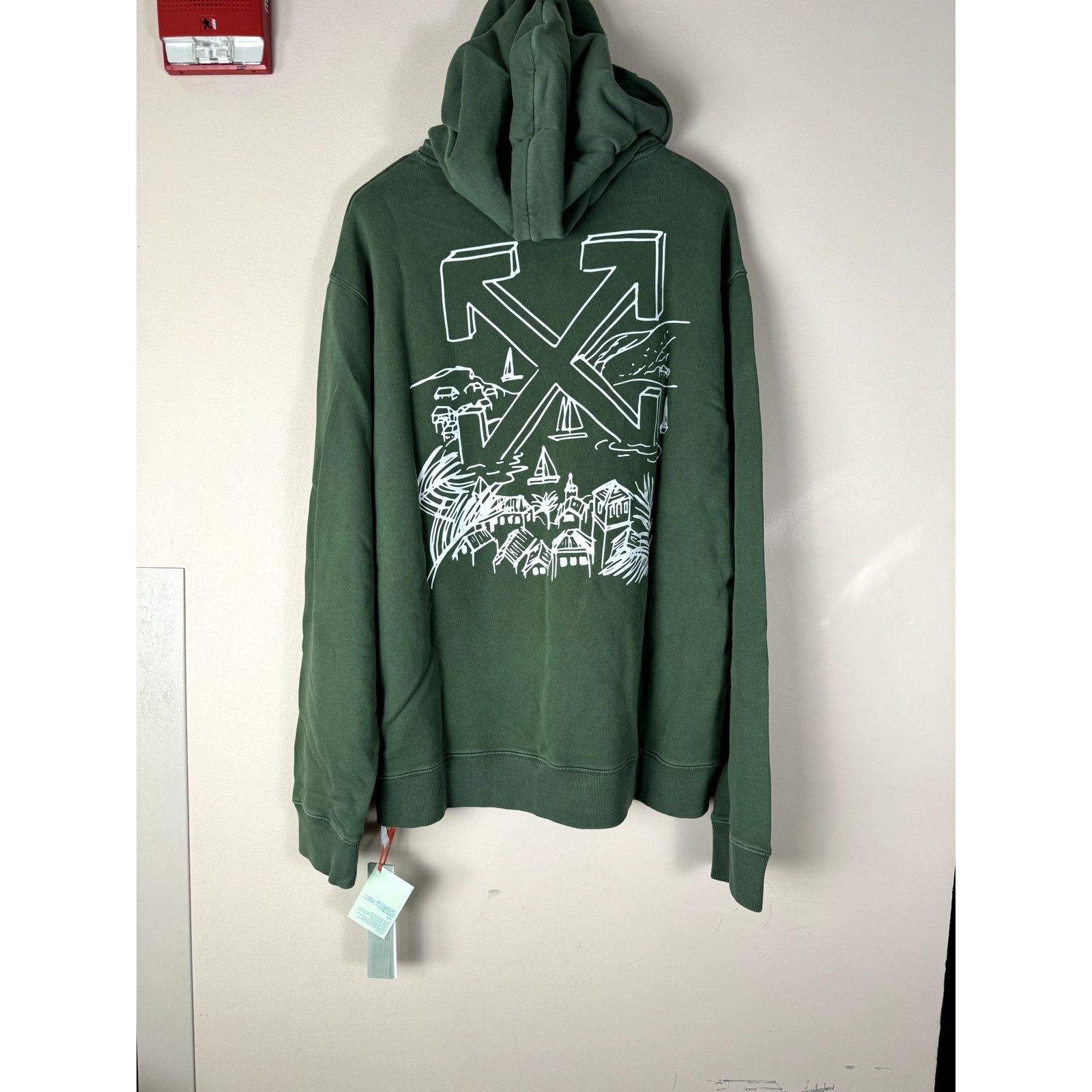 Off-White o1rshd1 SB Slim Arrow Hoodie in Green White Size US XXL / EU 58 / 5 - 15 Thumbnail