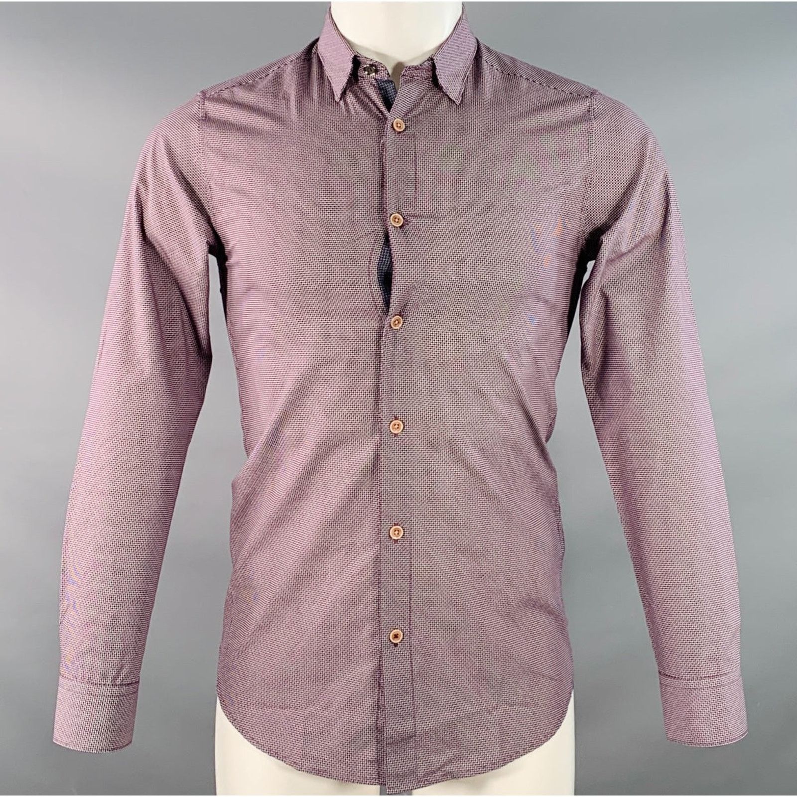 Ted Baker Femme Purple White Geometric Cotton Spread Collar Shirt Size US XS / EU 42 / 0 - 1 Thumbnail