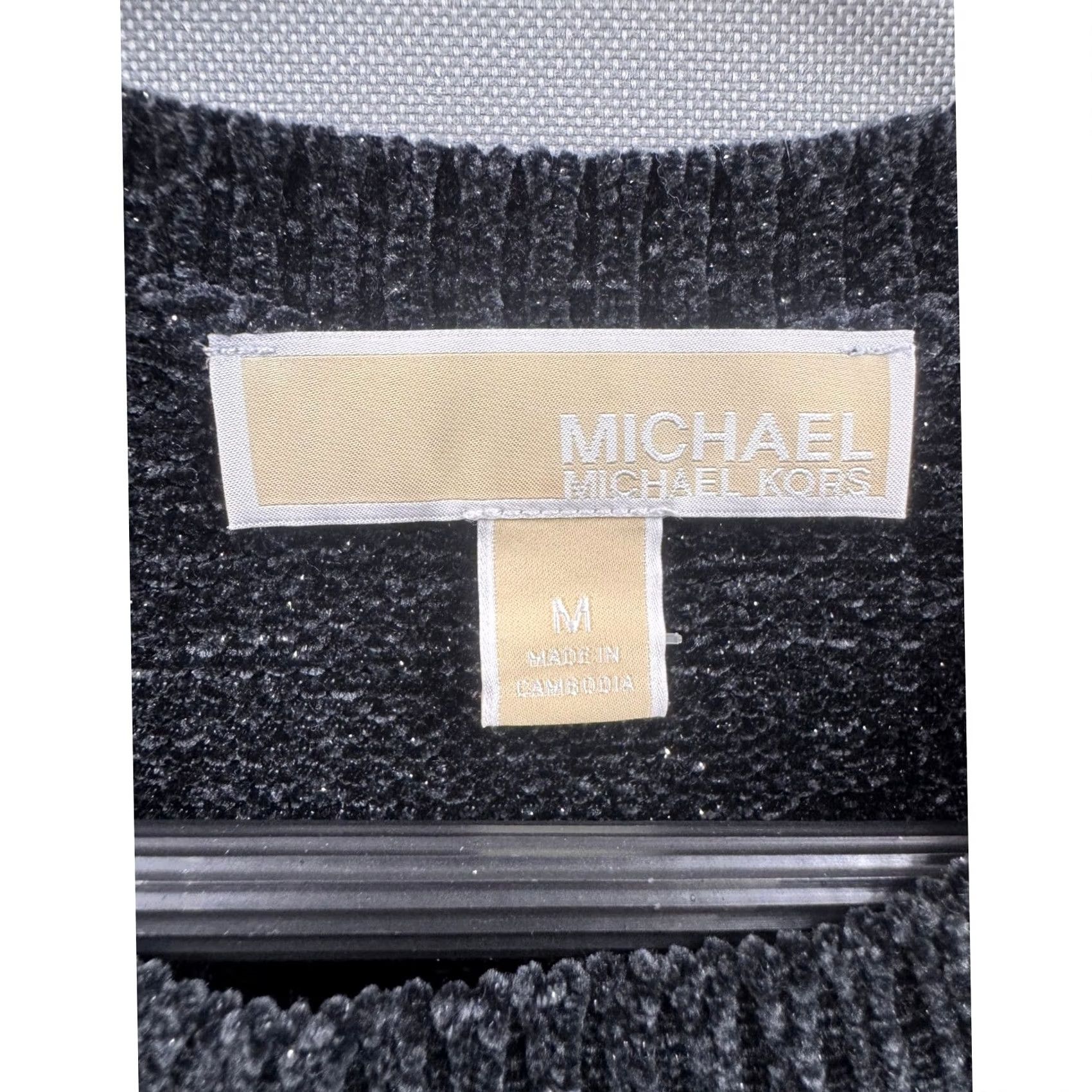 Vintage Michael Kors Womens Chenille Puff Sleeve Crew Neck Sweater M Charcoal Gray Size M / US 6-8 / IT 42-44 - 7 Thumbnail