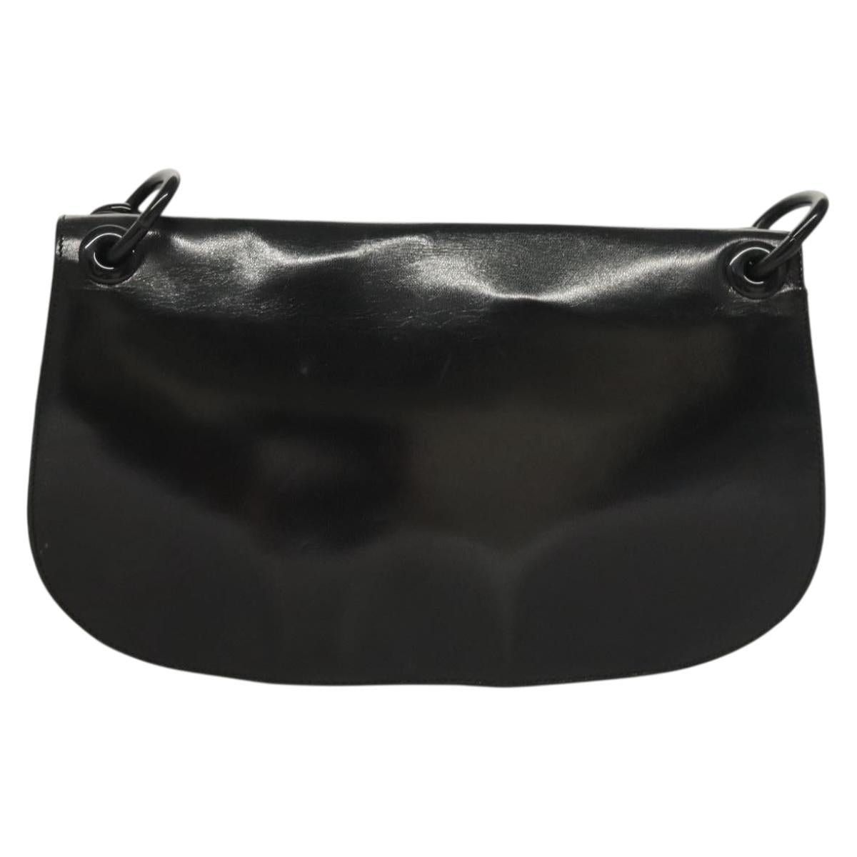 Prada PRADA Chain Shoulder Bag Leather Black Size ONE SIZE - 3 Thumbnail